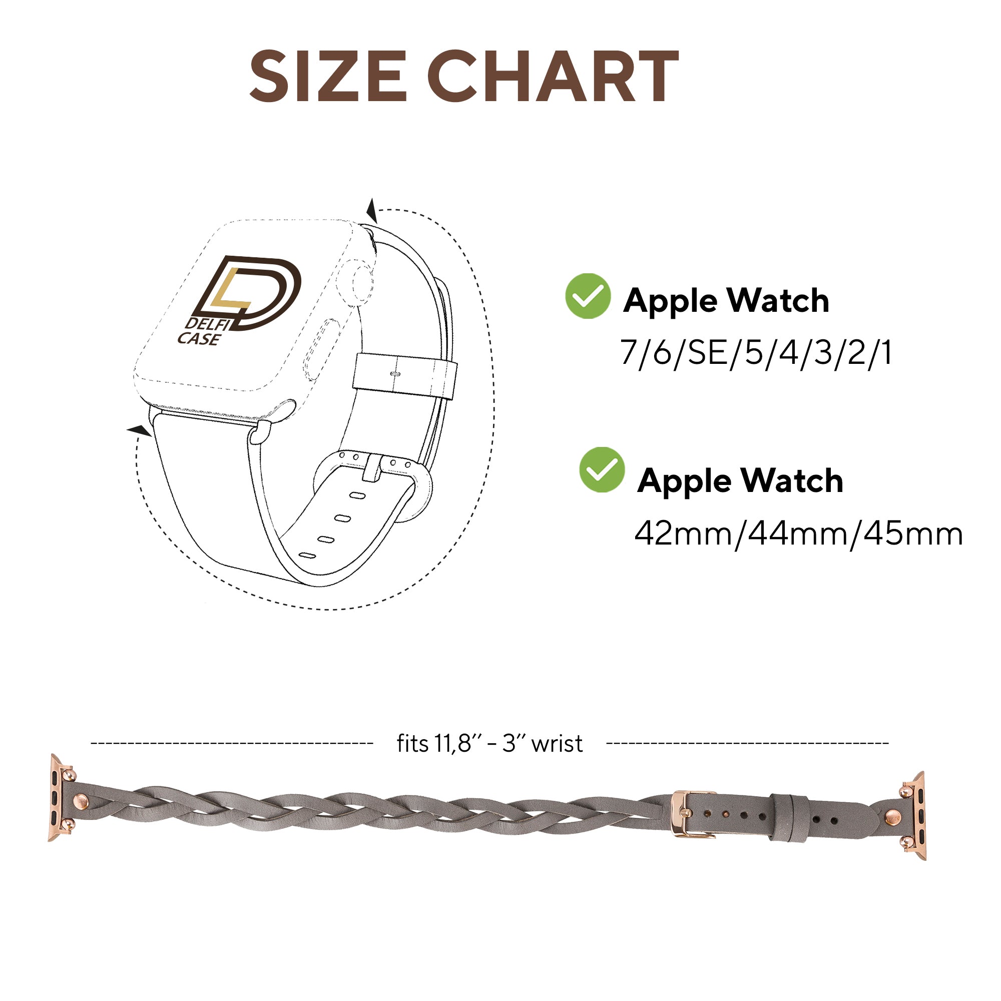 LupinnyLeather Sheffield Double Tour Watch Band for Apple Watch & Fitbit/Sense 82