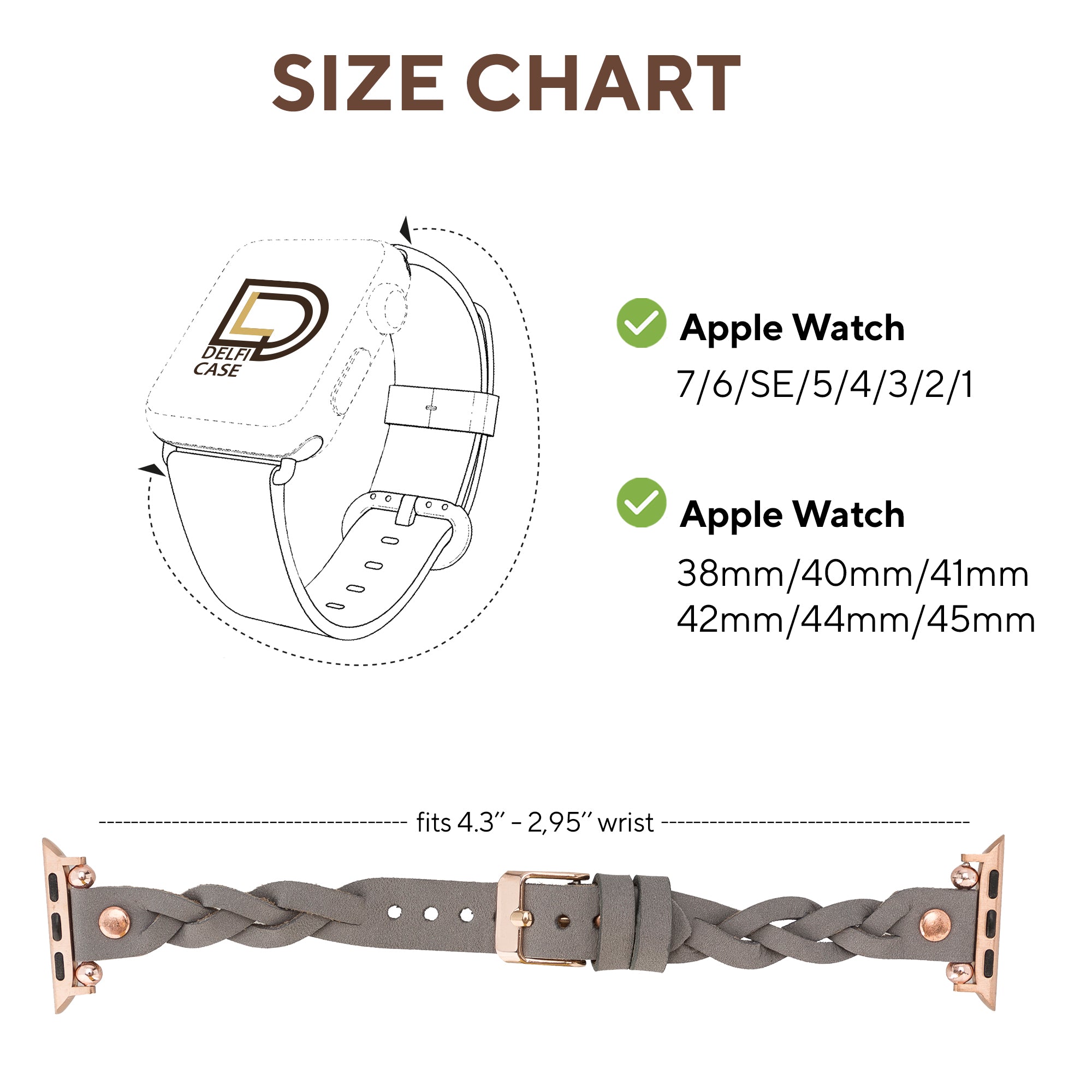 LupinnyLeather Sheffield Collection Leather Watch Band for Apple Watch & Fitbit / Sense 10