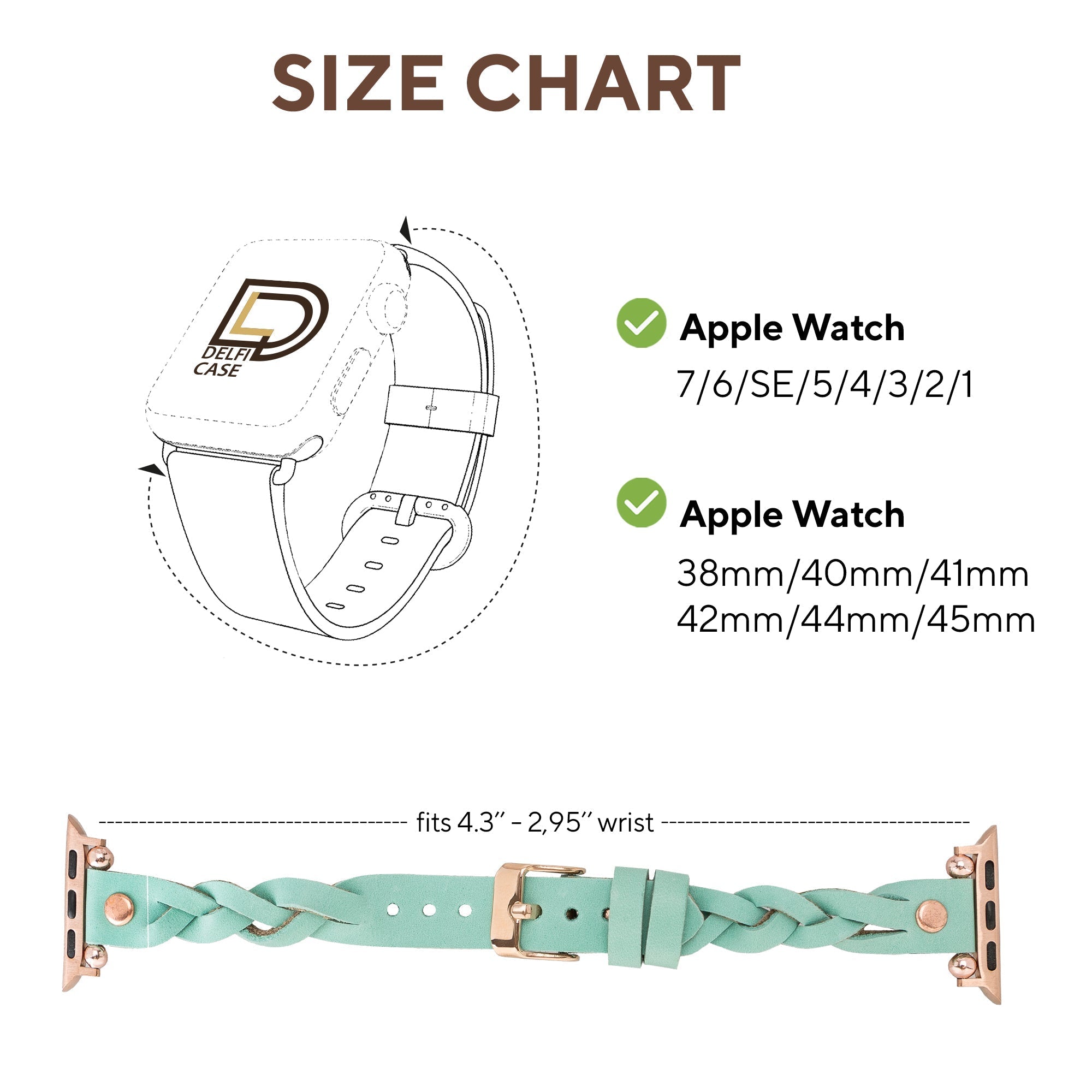 LupinnyLeather Sheffield Collection Leather Watch Band for Apple Watch & Fitbit / Sense 55
