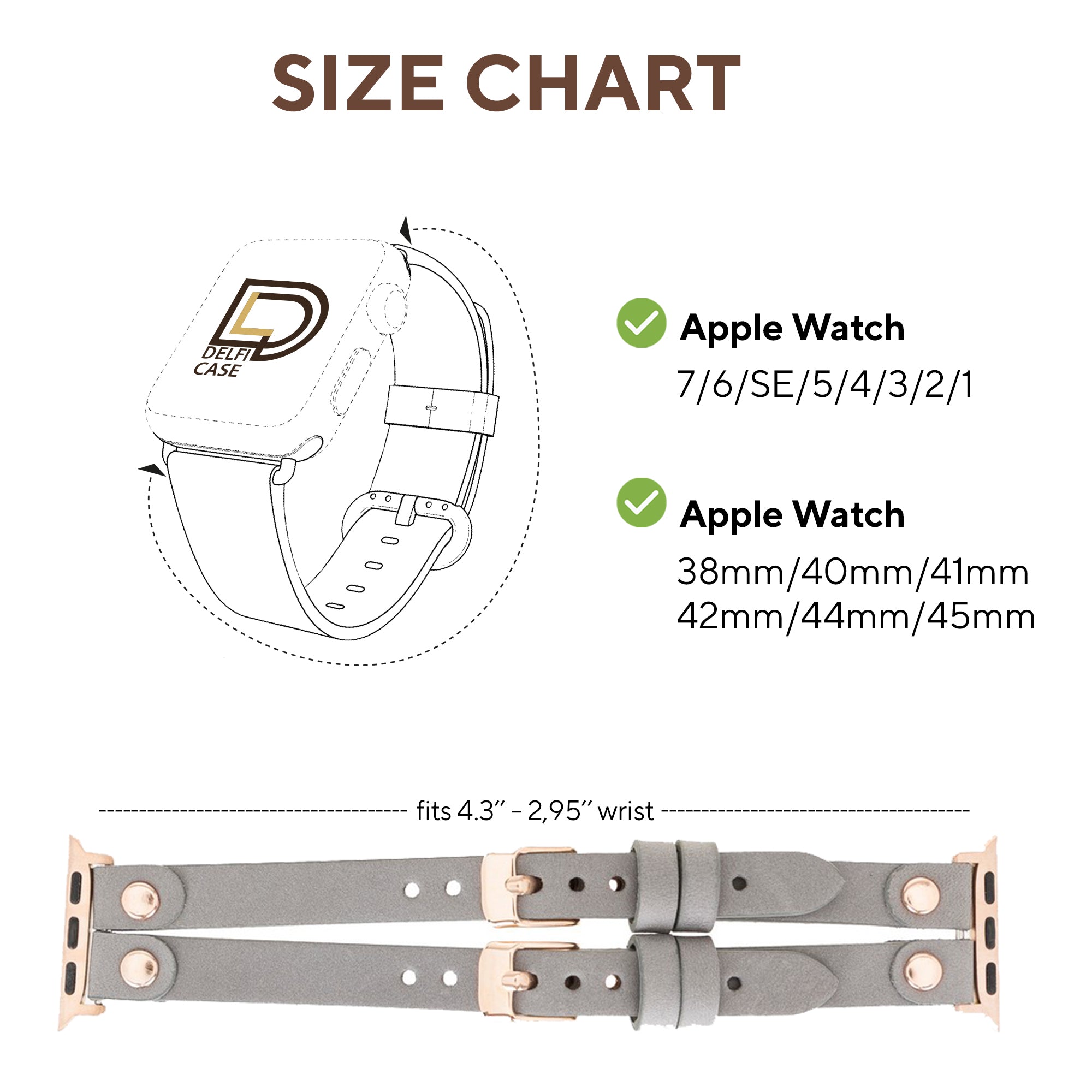 LupinnyLeather ELY Double Watch Band for Apple and Fitbit Versa 3 2 & 1