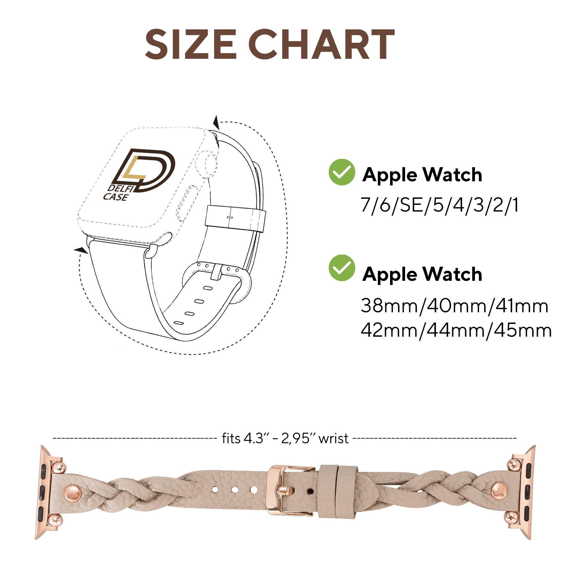 LupinnyLeather Sheffield Collection Leather Watch Band for Apple Watch & Fitbit / Sense 33