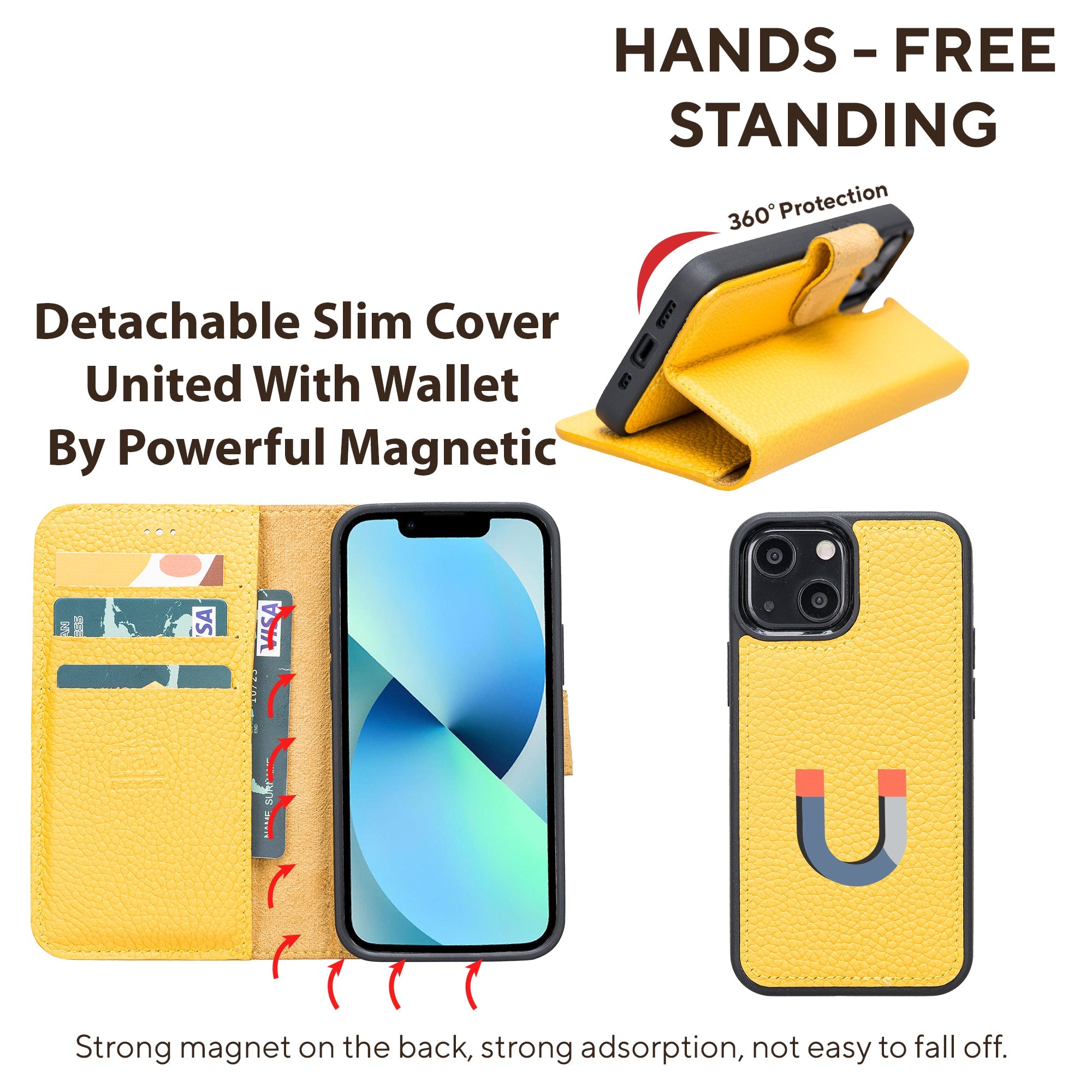 LupinnyLeather Leather Magnetic Detachable Wallet Case for iPhone 13 Mini (5.4") 87