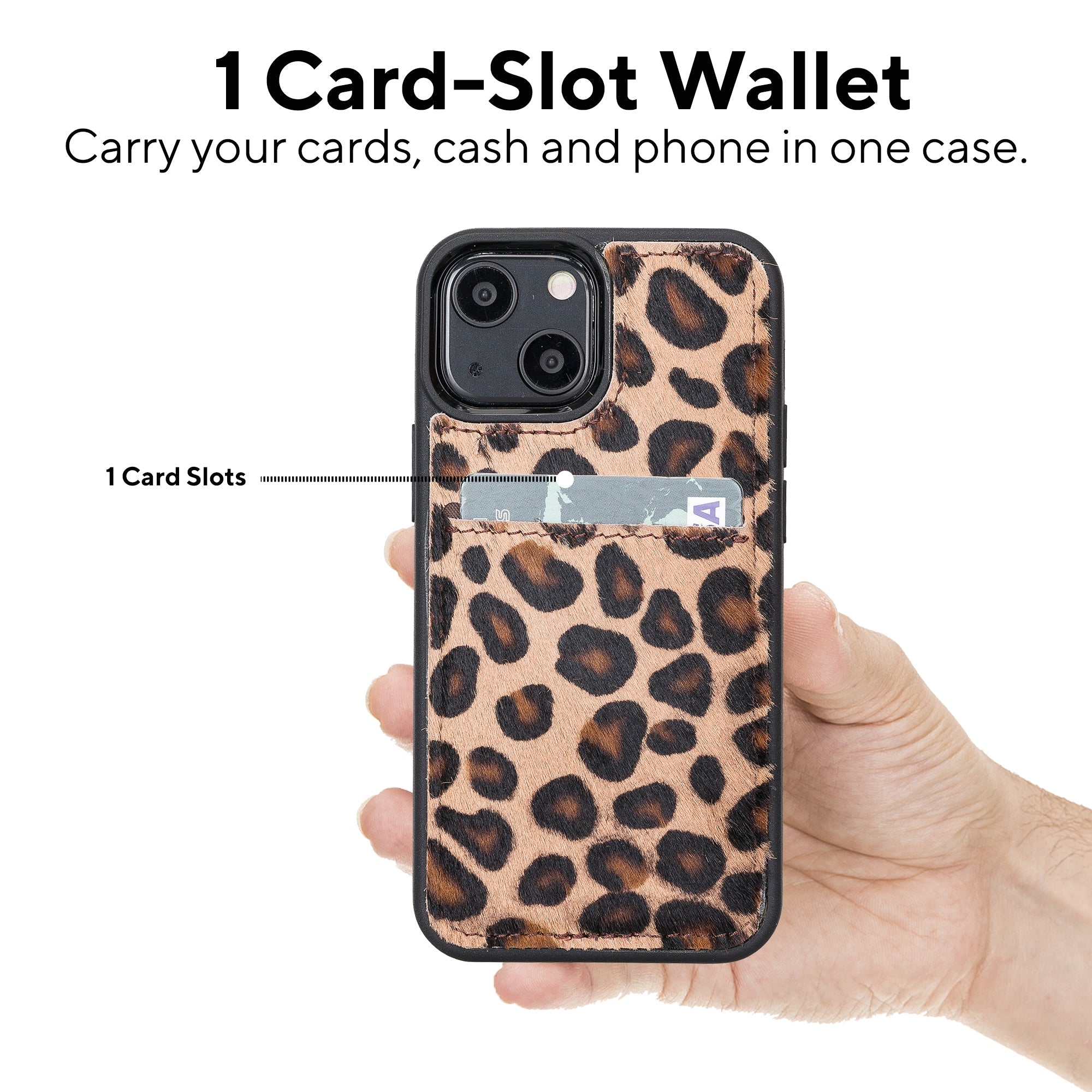 LupinnyLeather Leopard Furry Supreme Sleeve Back Cover Phone Case for iPhone 13 Mini (5.4") 10