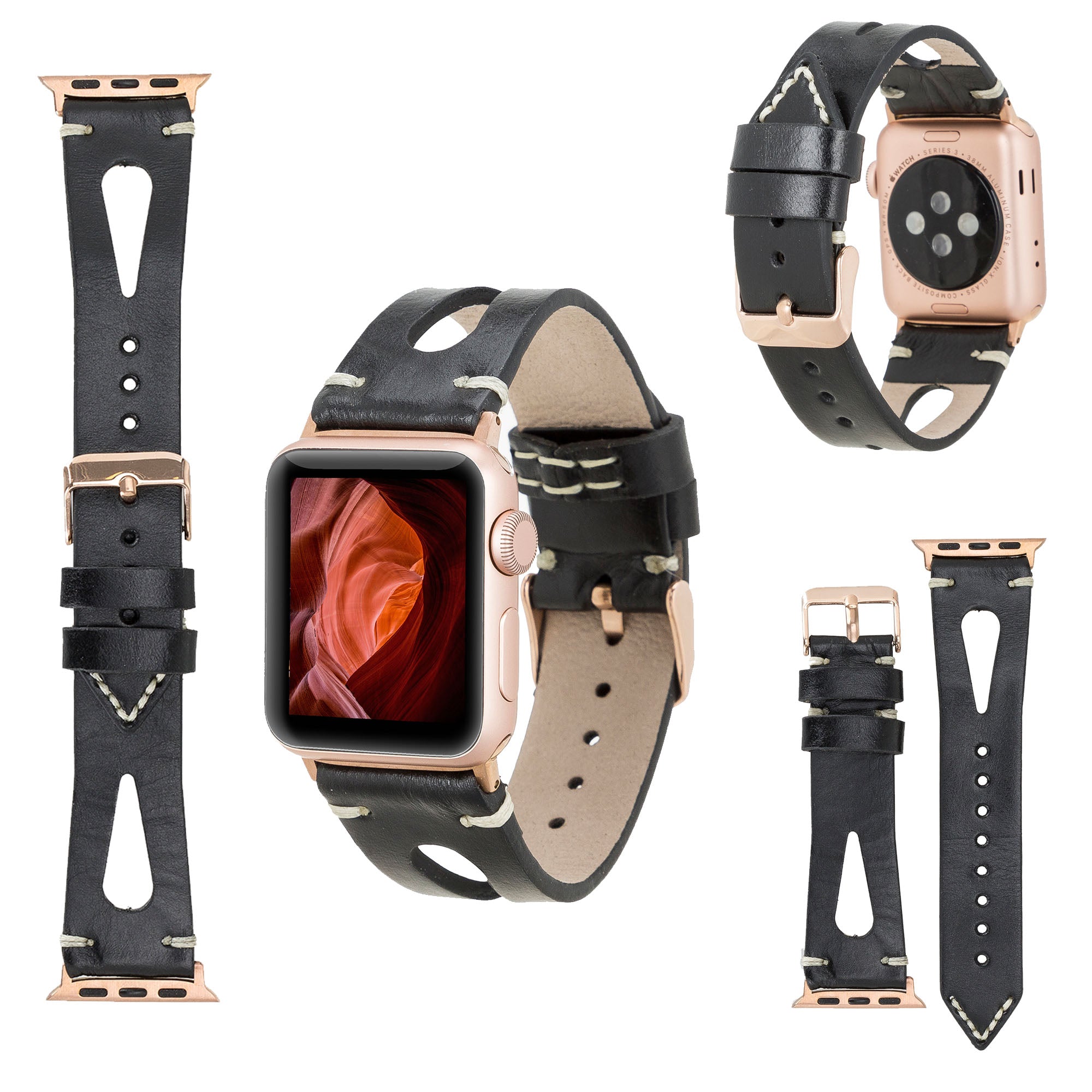 LupinnyLeather Cardiff Collection Leather Watch Band for Apple Watch 38mm 40mm 41mm 42mm 44mm 45mm 37