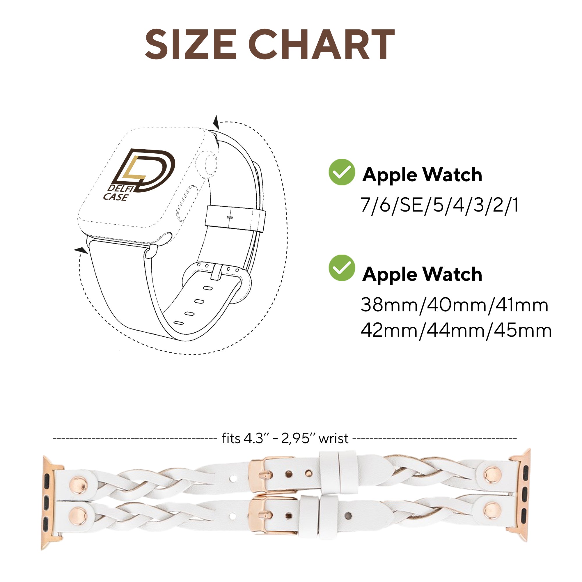 LupinnyLeather Sheffield-York Double Apple Watch Band for Apple Watch & Fitbit/Sense 9