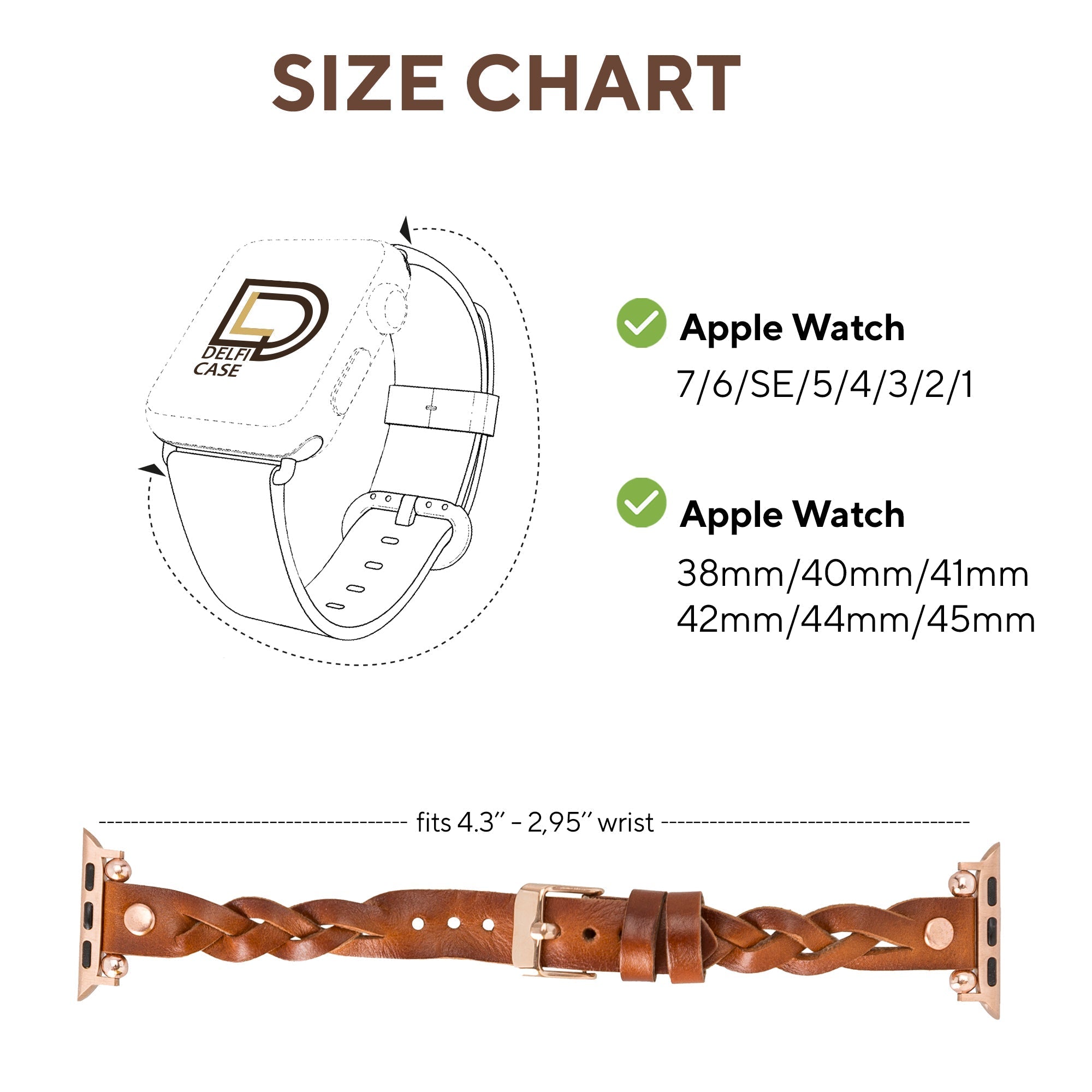 LupinnyLeather Sheffield Collection Leather Watch Band for Apple Watch & Fitbit / Sense 66