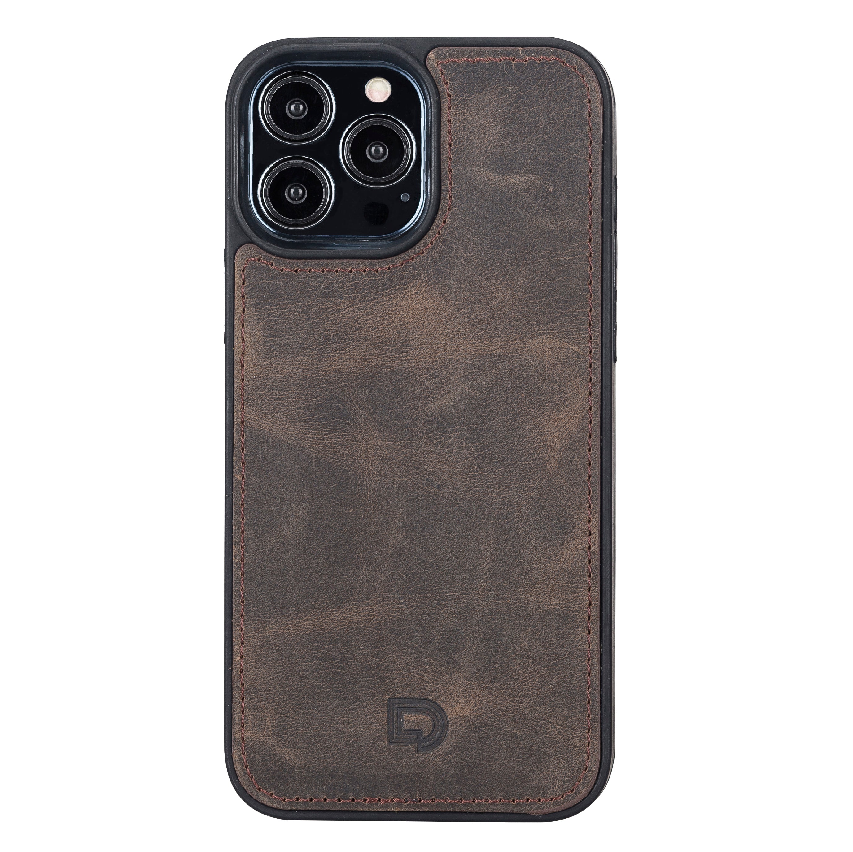 LupinnyLeather Brown Leather Magnetic Detachable Wallet Case for iPhone 13 Pro (6.1") 141
