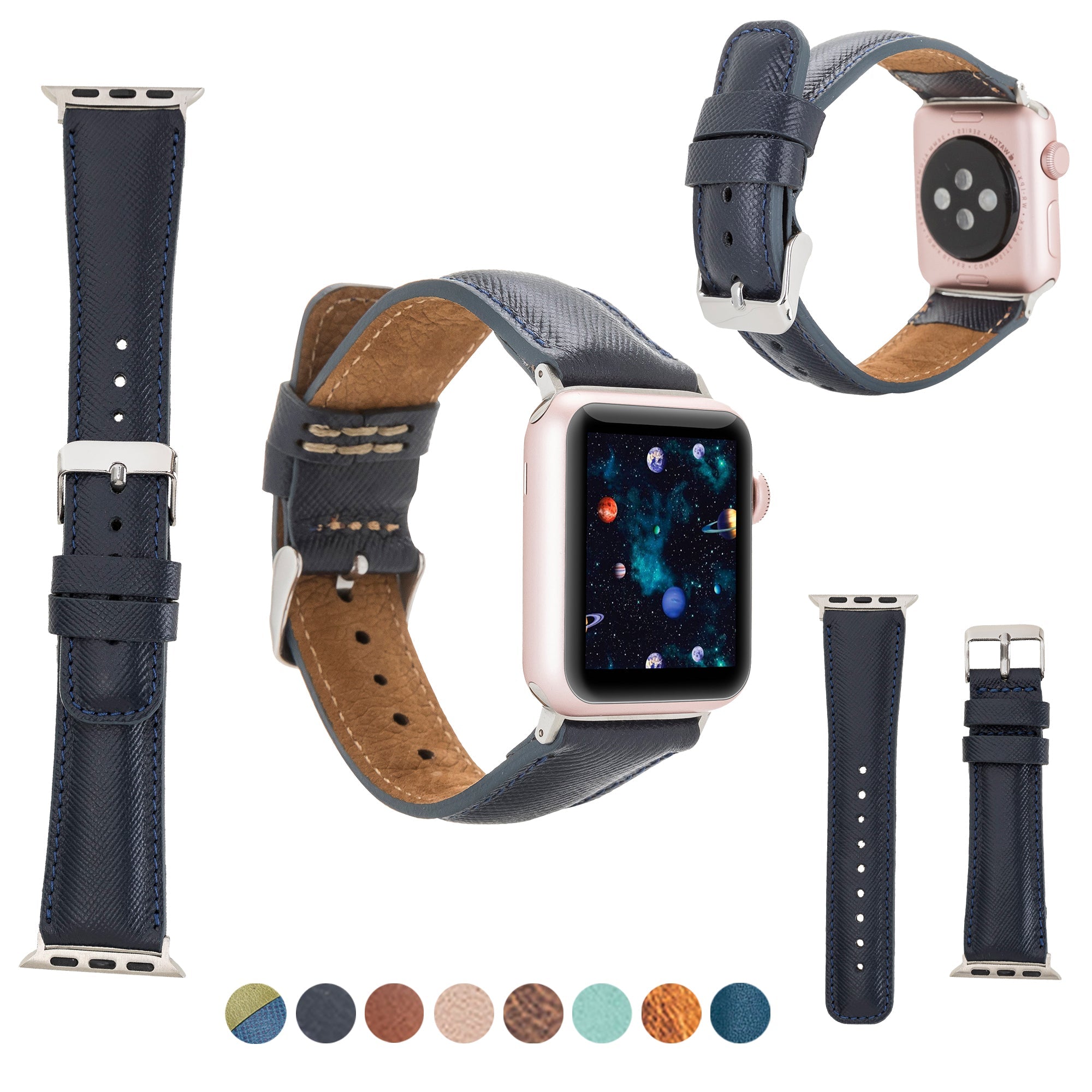 LupinnyLeather Liverpool Collection Leather Watch Band for Apple & Fitbit Versa Watch Band 76