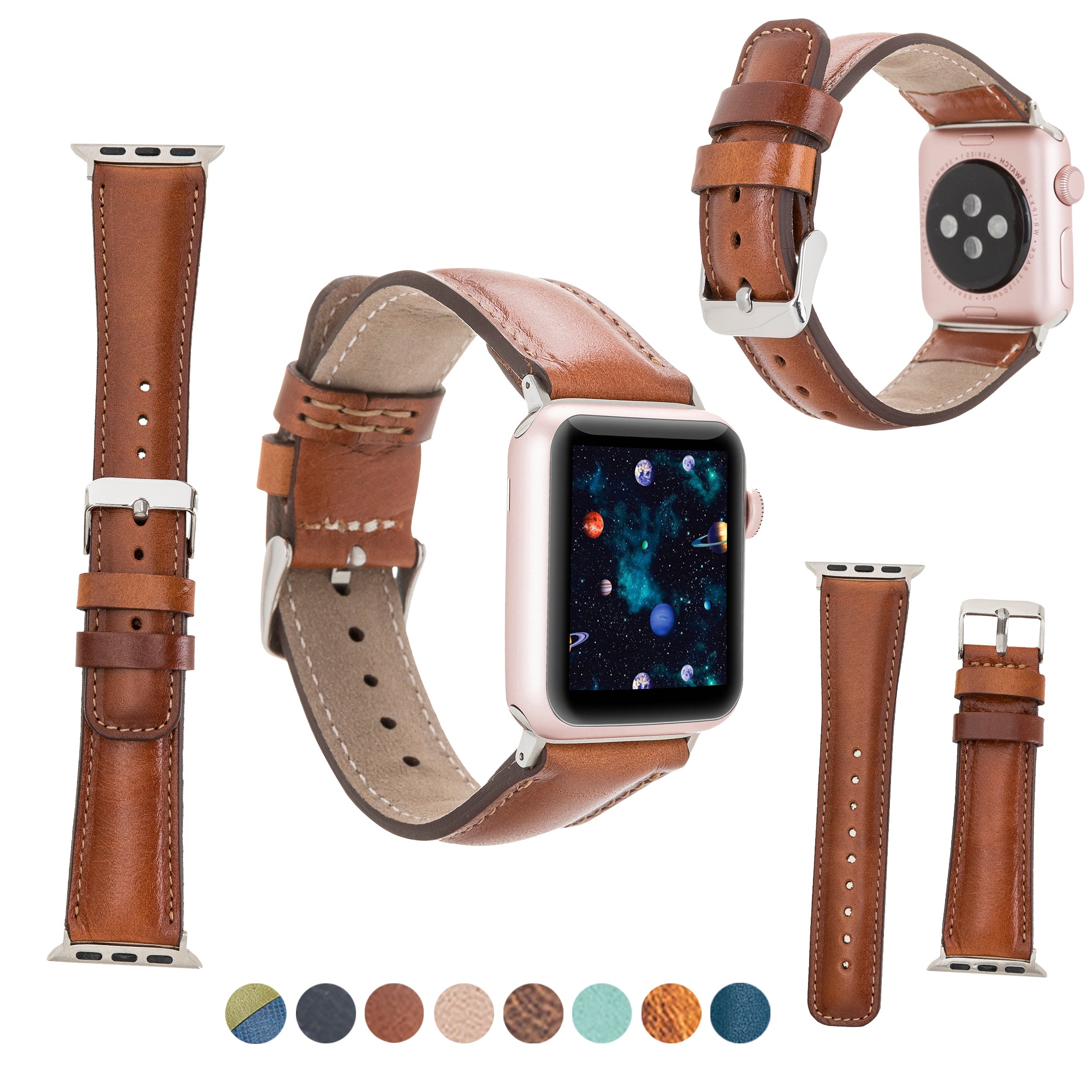 LupinnyLeather Liverpool Collection Leather Watch Band for Apple & Fitbit Versa Watch Band 21