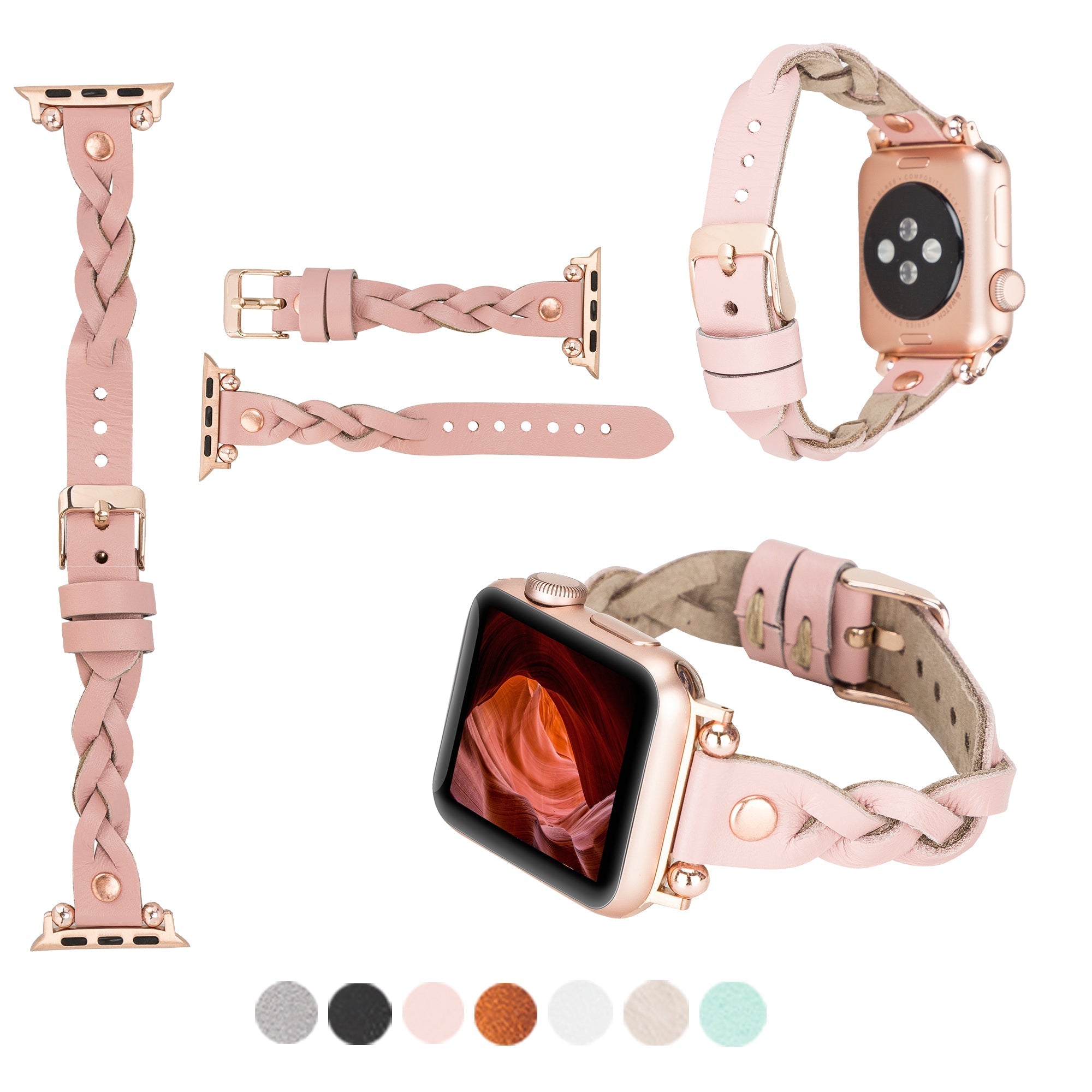 LupinnyLeather Sheffield Collection Leather Watch Band for Apple Watch & Fitbit / Sense 40