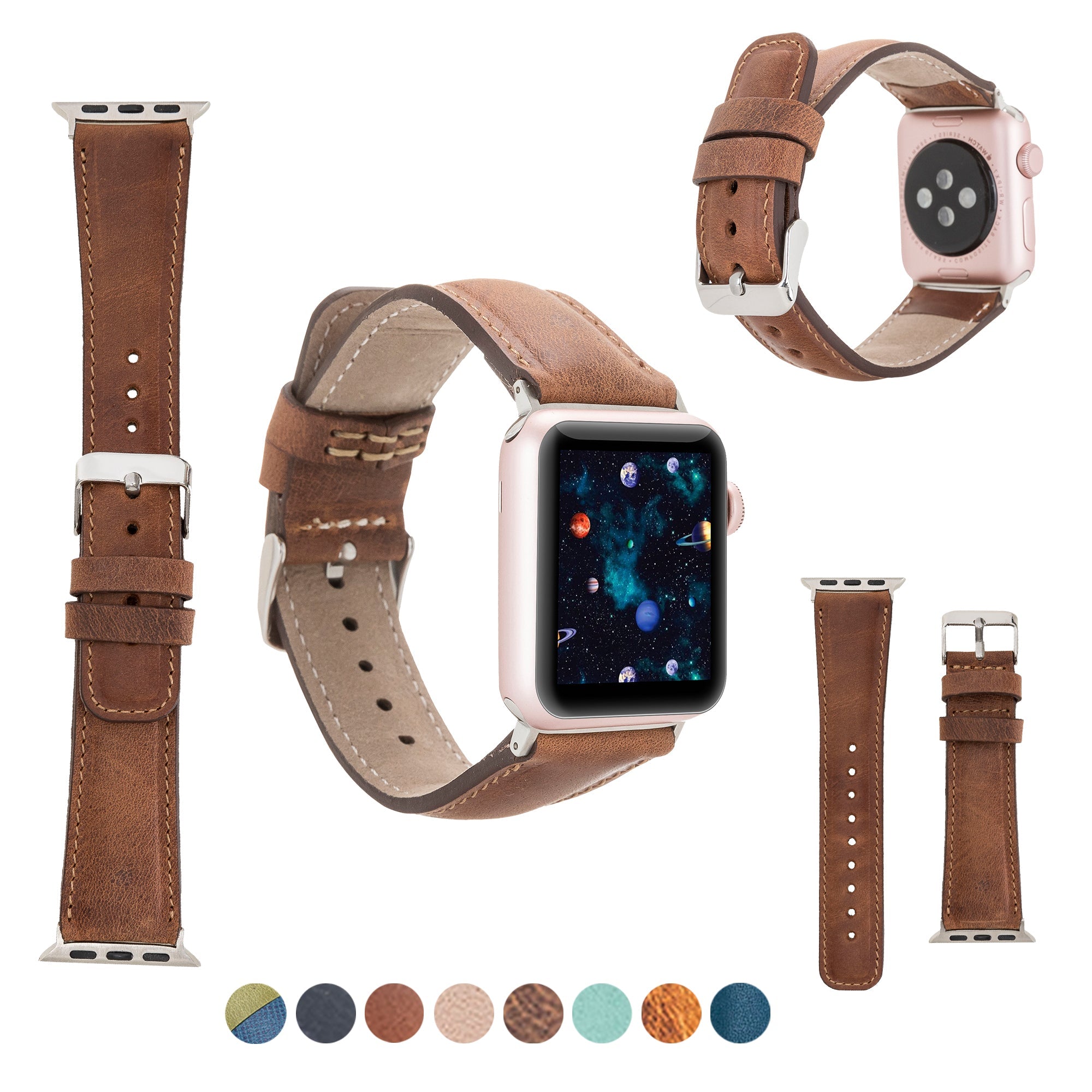 LupinnyLeather Liverpool Collection Leather Watch Band for Apple & Fitbit Versa Watch Band 43