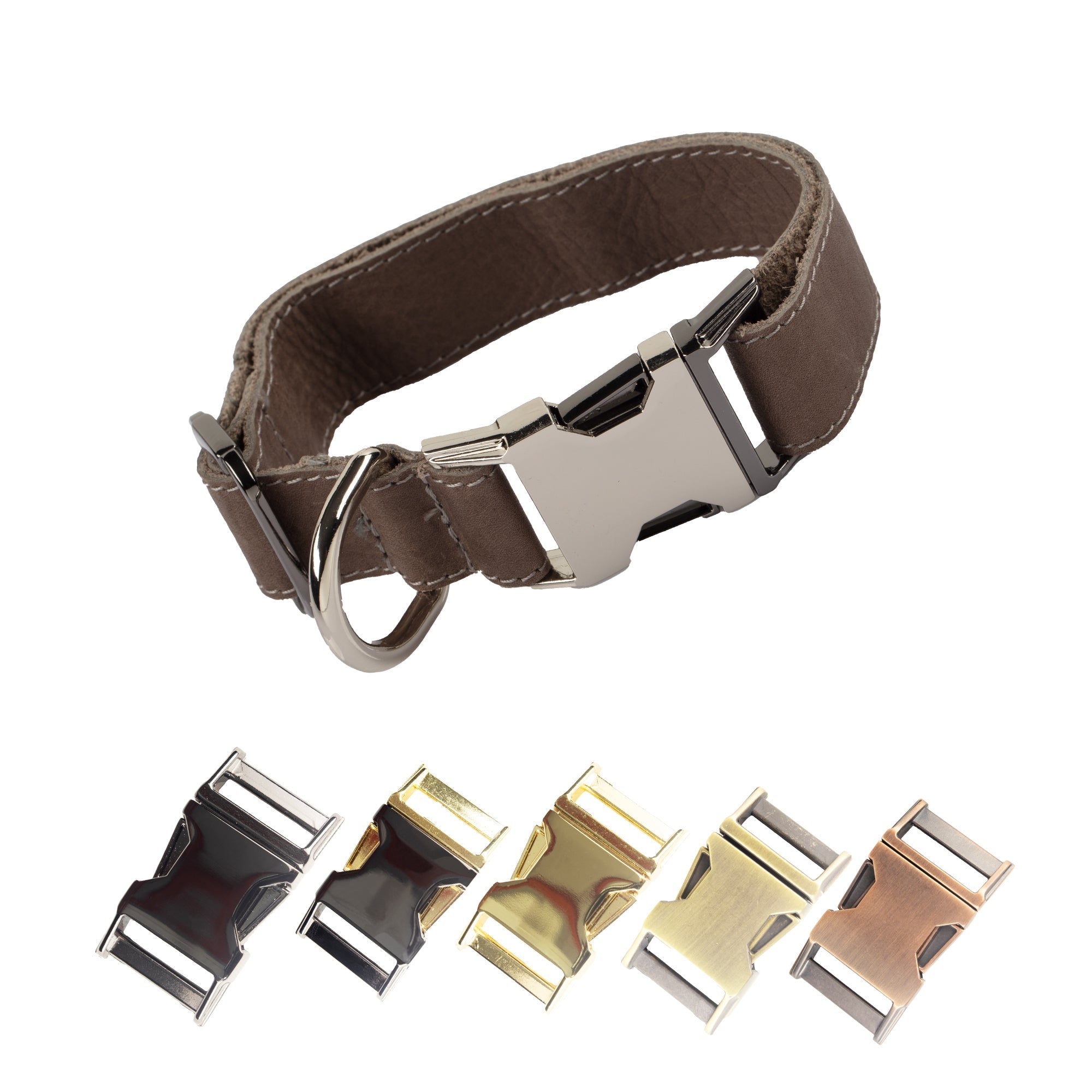 LupinnyLeather Genuine Leather Adjustable Strong Dog Collar for Large Medium Small Dogs 84