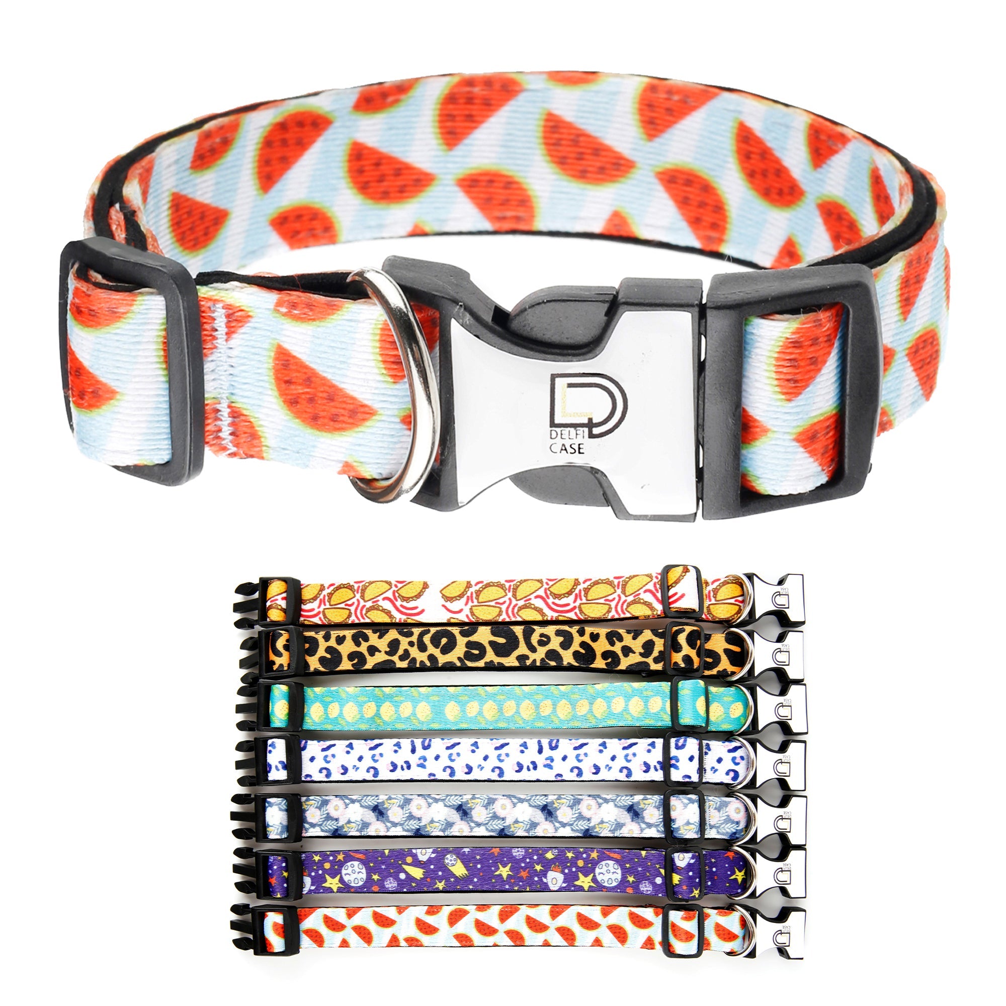 Fabric Patterned Adjustable Dog Collar