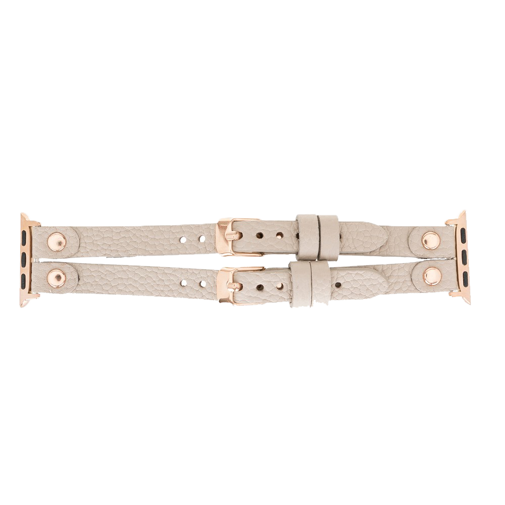 LupinnyLeather ELY Double Watch Band for Apple Watch and Fitbit Versa 3 2 & 1 (Beige) 8