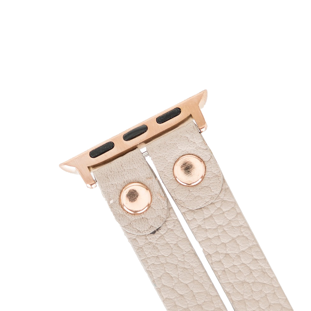 LupinnyLeather ELY Double Watch Band for Apple Watch and Fitbit Versa 3 2 & 1 (Beige) 10
