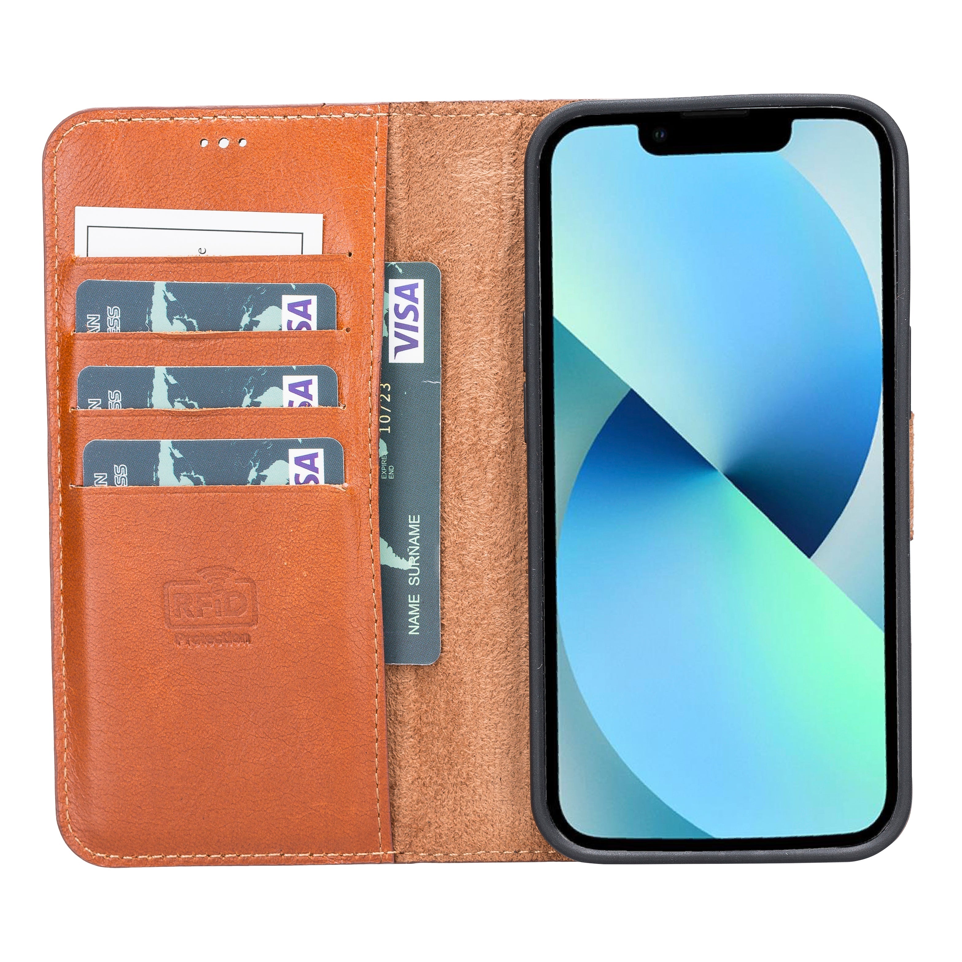 LupinnyLeather Leather Magnetic Detachable Wallet Case for iPhone 13 (6.1") 33