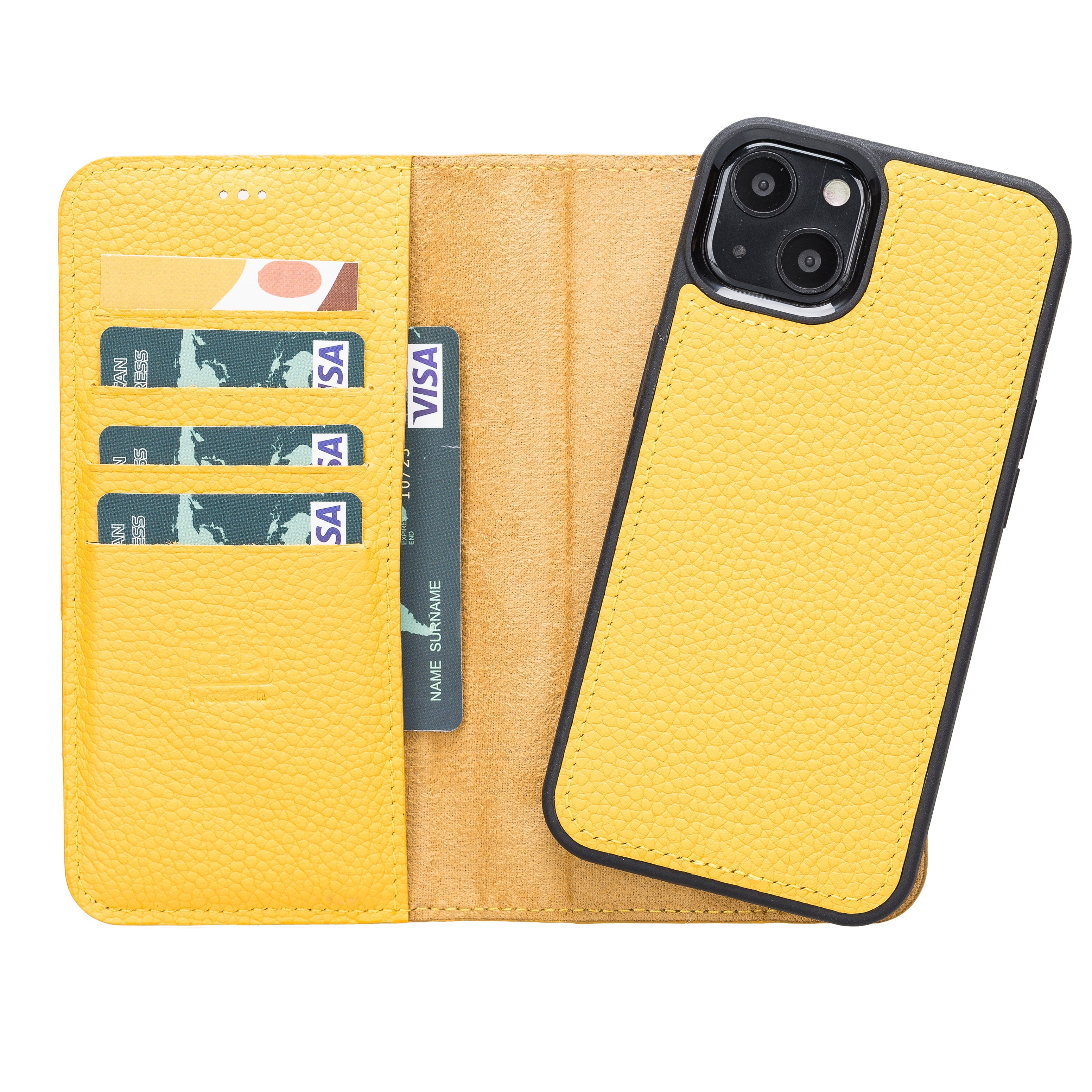 LupinnyLeather Leather Magnetic Detachable Wallet Case for iPhone 13 (6.1") 77