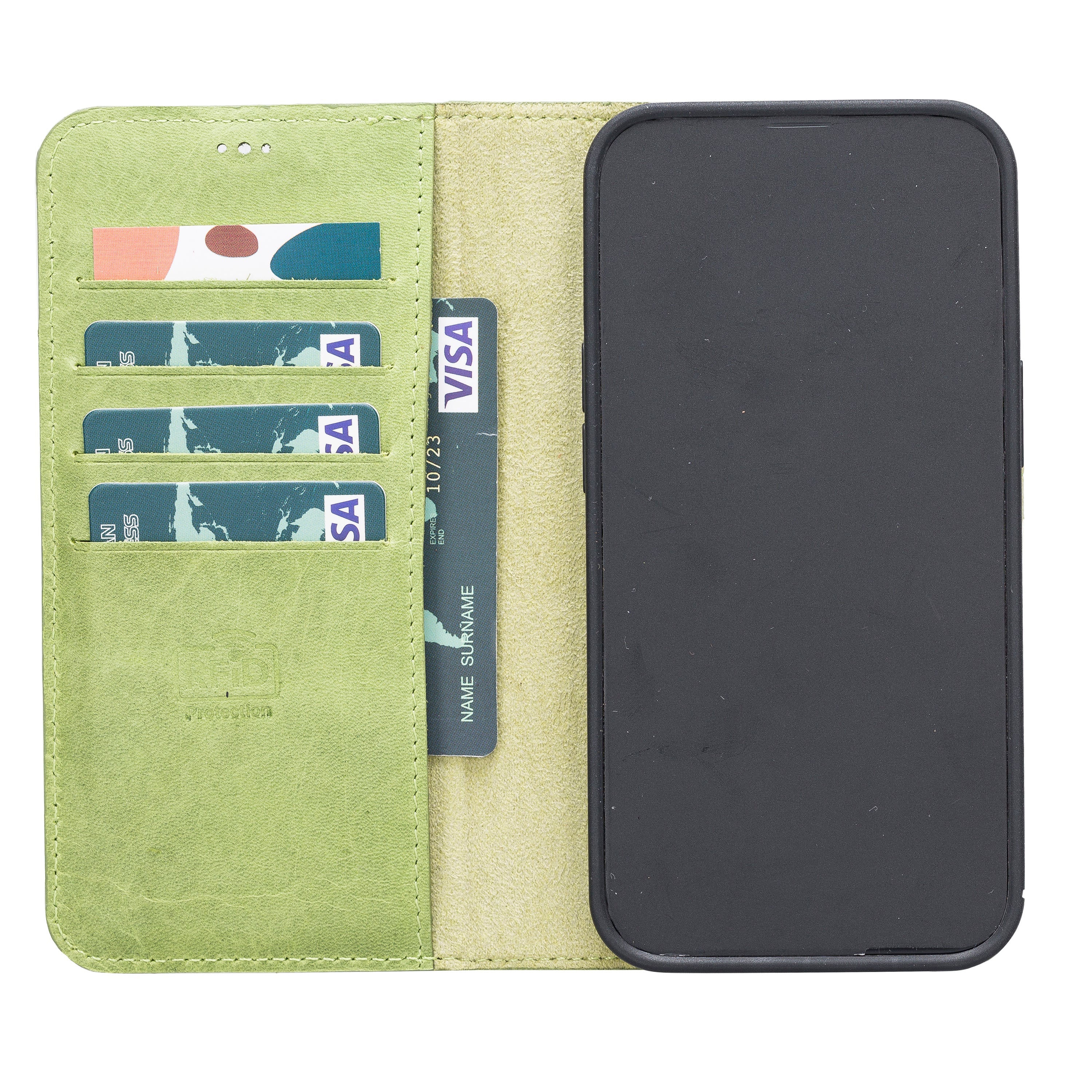 LupinnyLeather Leather Magnetic Detachable Wallet Case for iPhone 13 (6.1") 122