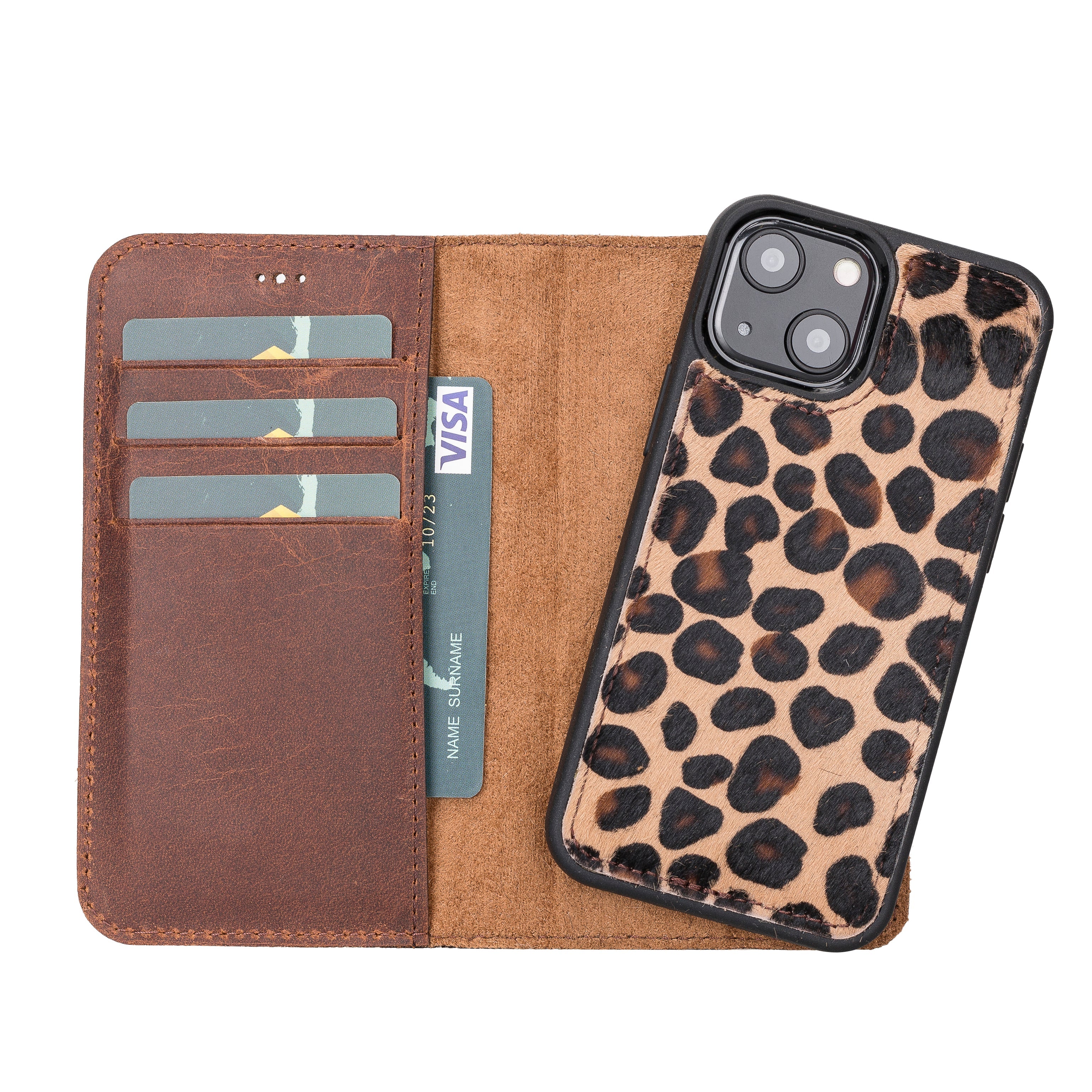 LupinnyLeather Leather Magnetic Detachable Wallet Case for iPhone 13 Mini (5.4") 62