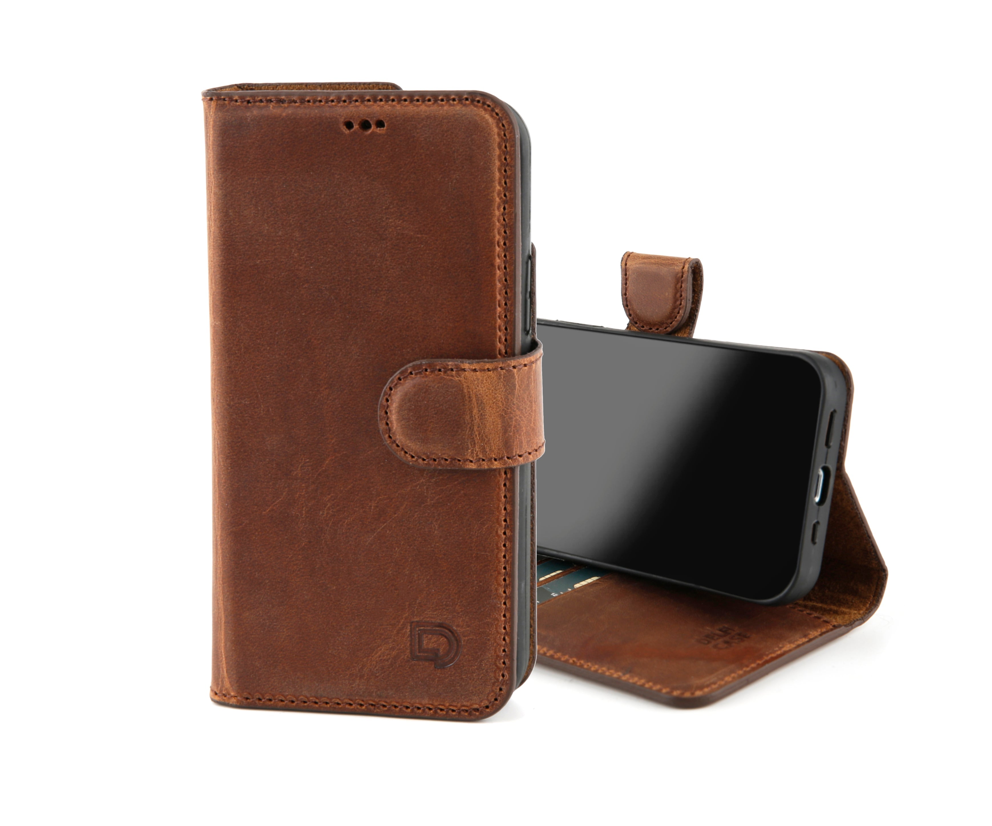 Full Grain Genuine Leather Wallet Case for iPhone 14 Series: iPhone 14, iPhone 14 Plus, iPhone 14 Pro, and iPhone 14 Pro Max