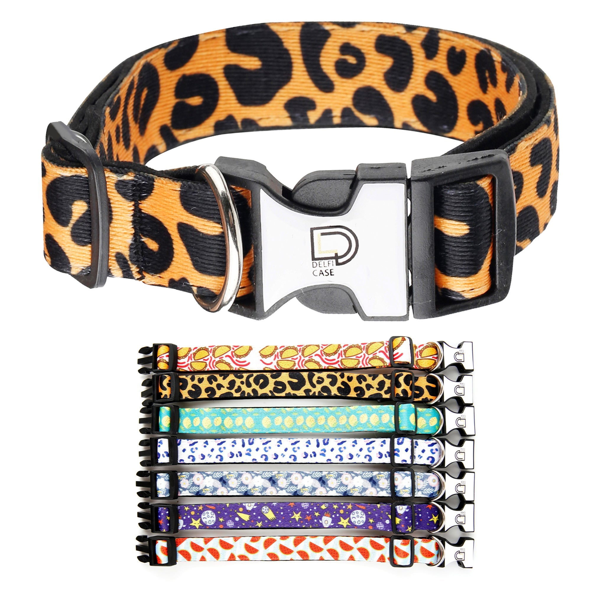 Fabric Patterned Adjustable Dog Collar