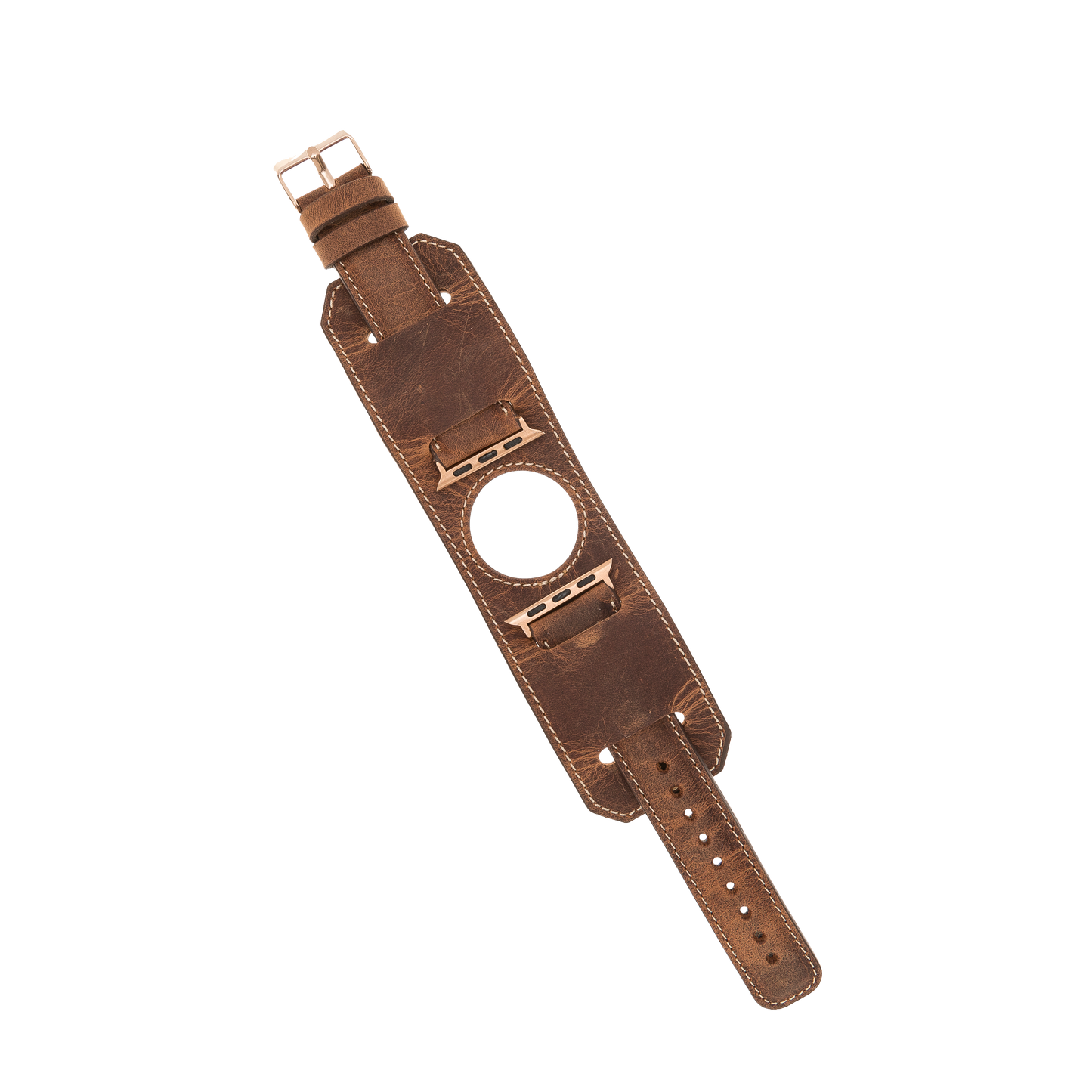 LupinnyLeather Liverpool Watch Band for Apple Watch 38mm 40mm 41mm 42mm 44mm 45mm - Vintage Brown-BA26 3