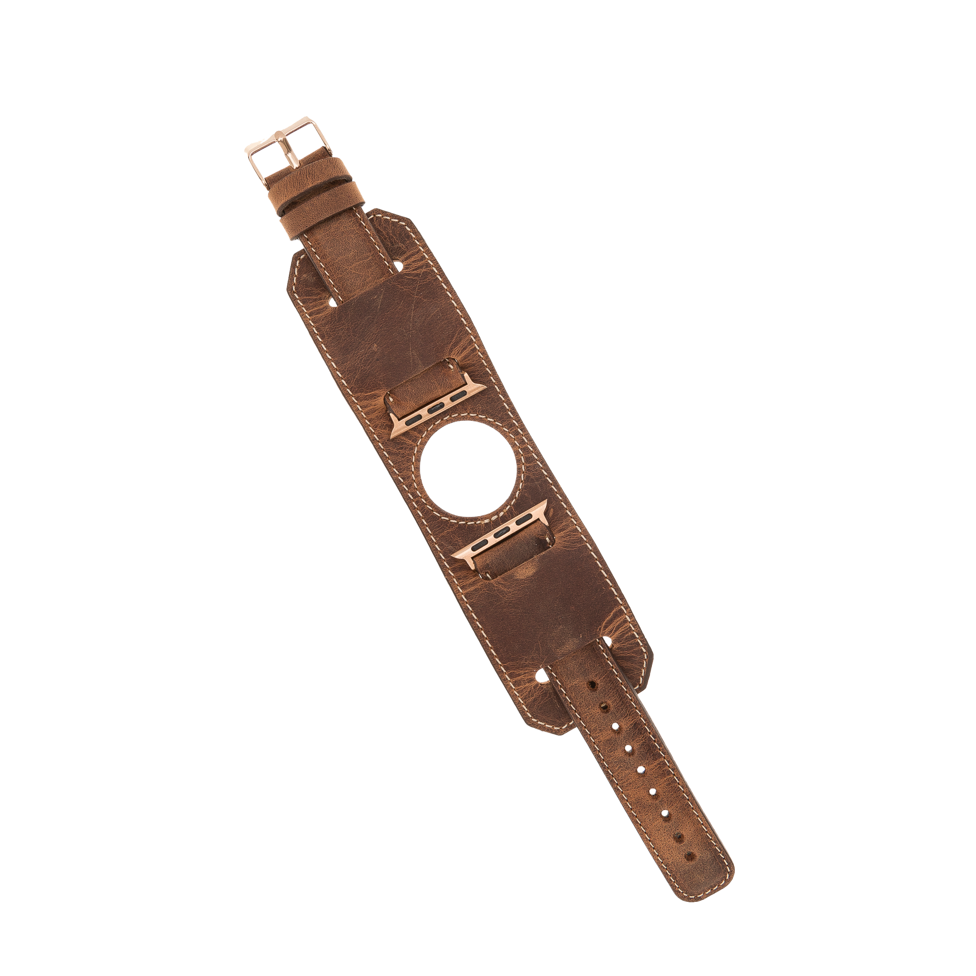 LupinnyLeather Liverpool Watch Band for Apple Watch 38mm 40mm 41mm 42mm 44mm 45mm - Vintage Brown-BA26 3