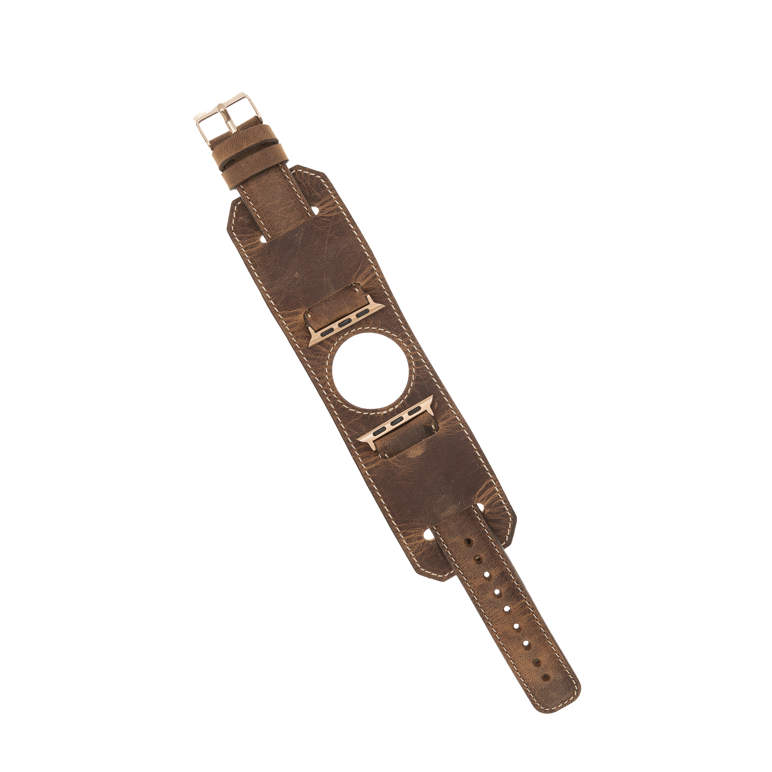 LupinnyLeather Liverpool Watch Band for Apple Watch 38mm 40mm 41mm 42mm 44mm 45mm - Vintage Brown-BA26 3