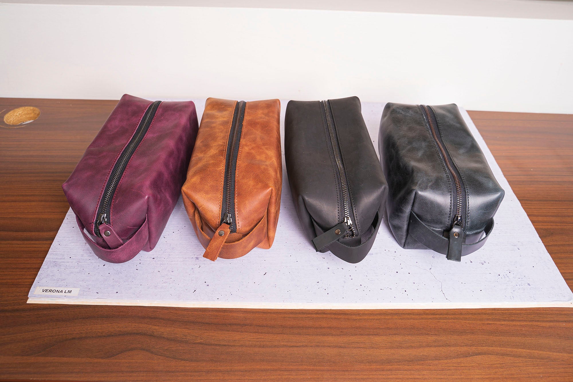 Full Grain Genuine Leather Customize Make Up Bag