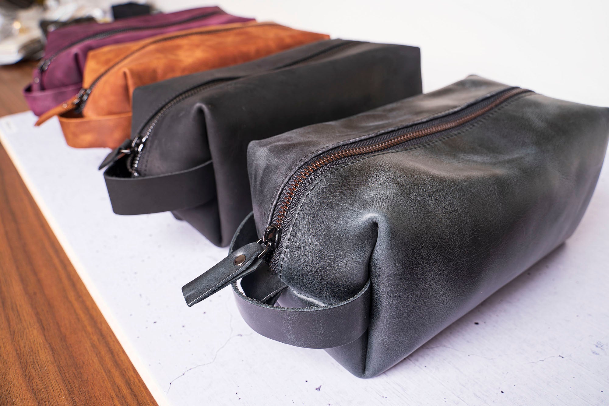 Full Grain Genuine Leather Customize Make Up Bag