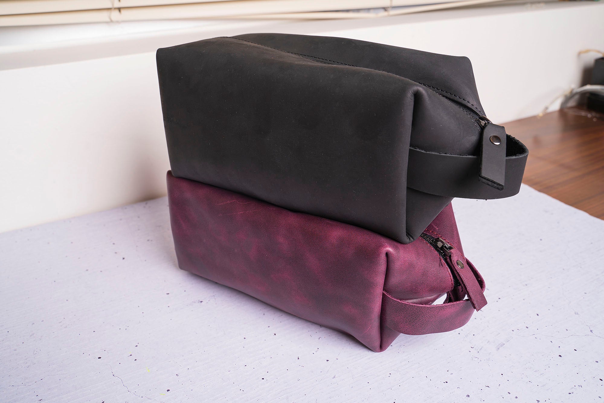 Full Grain Genuine Leather Customize Make Up Bag