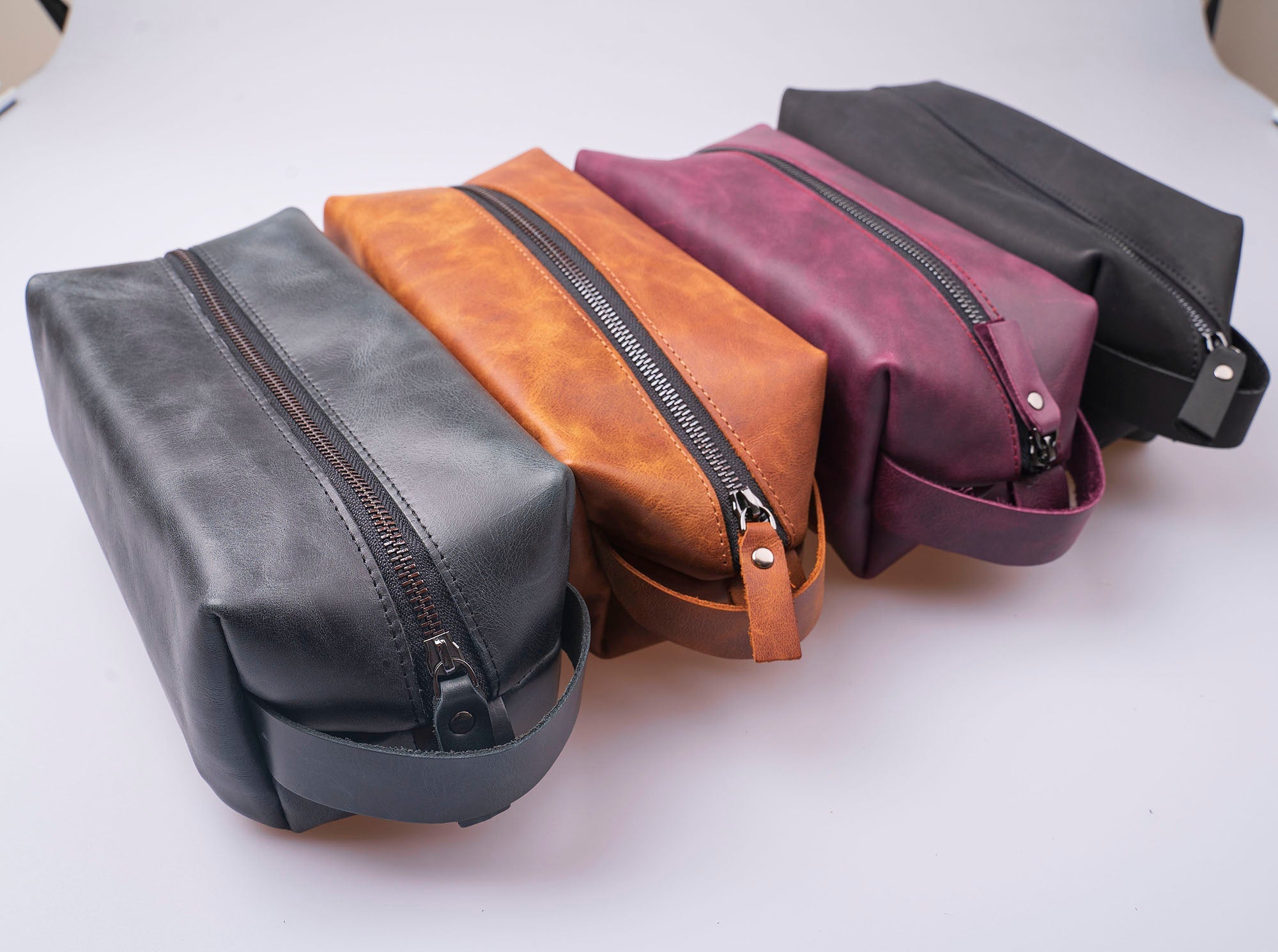 Full Grain Genuine Leather Customize Make Up Bag