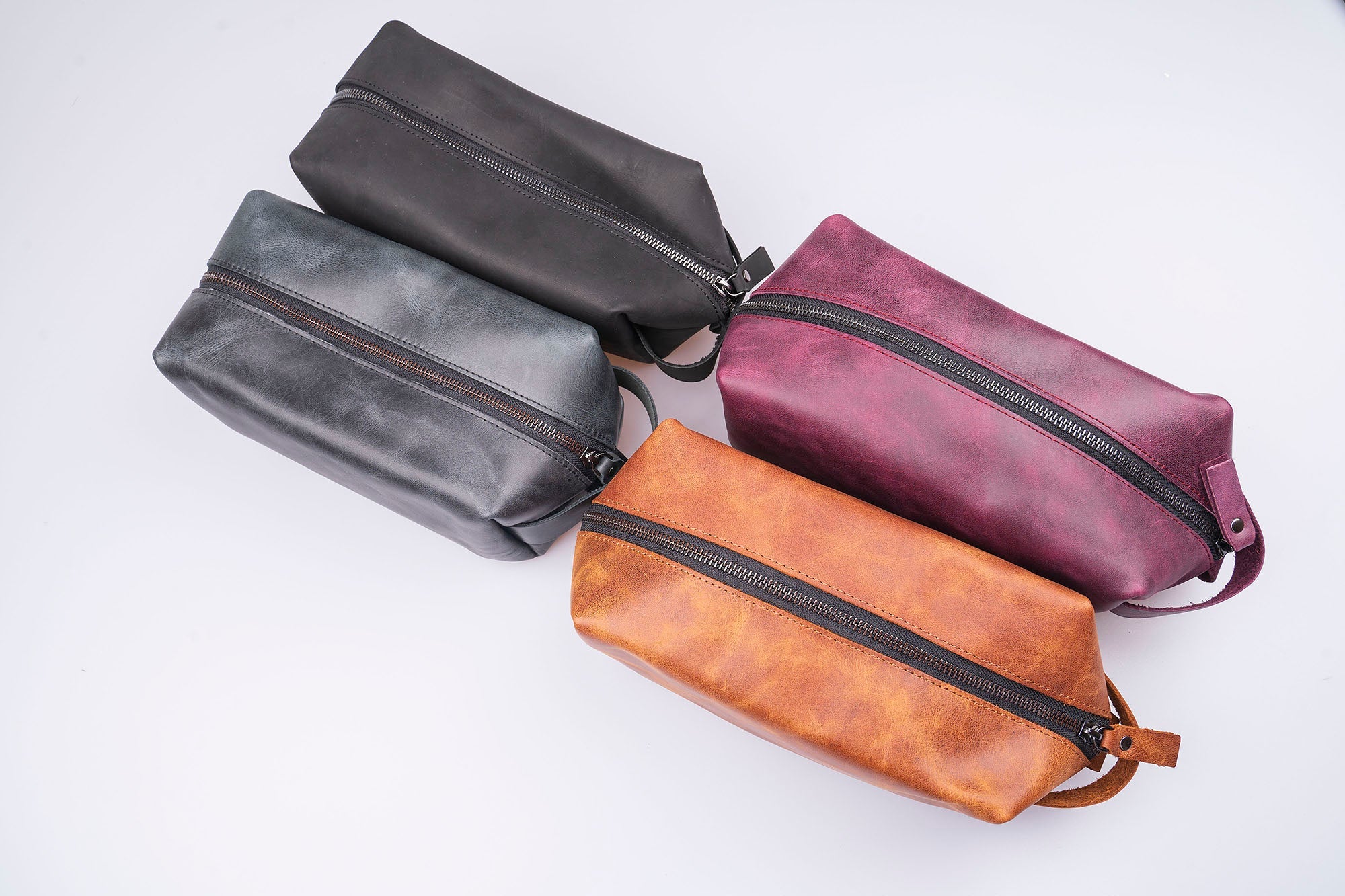 Full Grain Genuine Leather Customize Make Up Bag