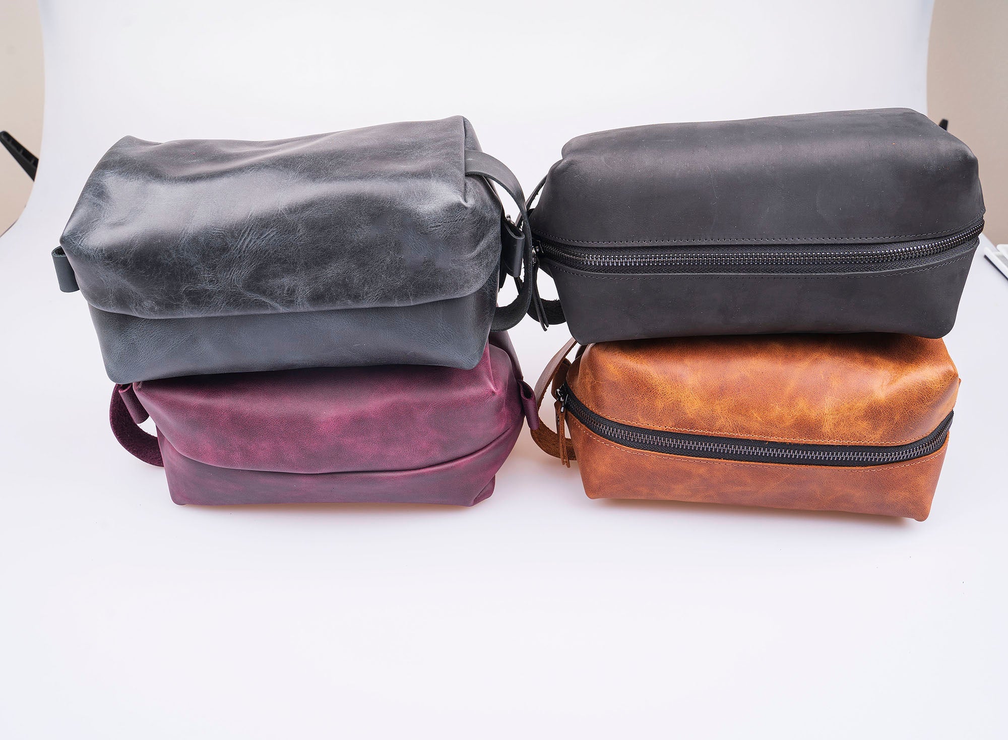 Full Grain Genuine Leather Customize Make Up Bag