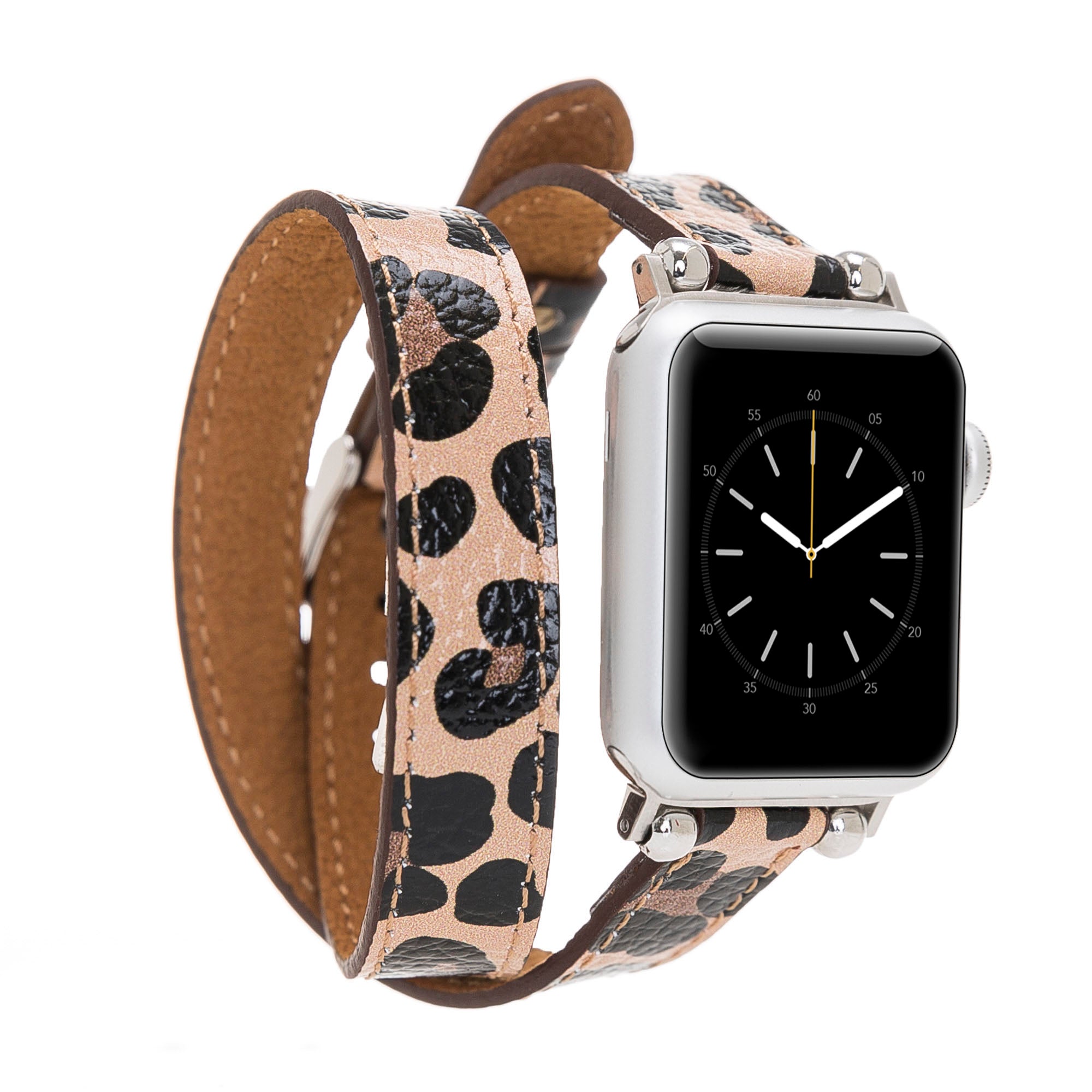 LupinnyLeather Chester Double Watch Band for Apple Watch (Leopard Pattern) 1
