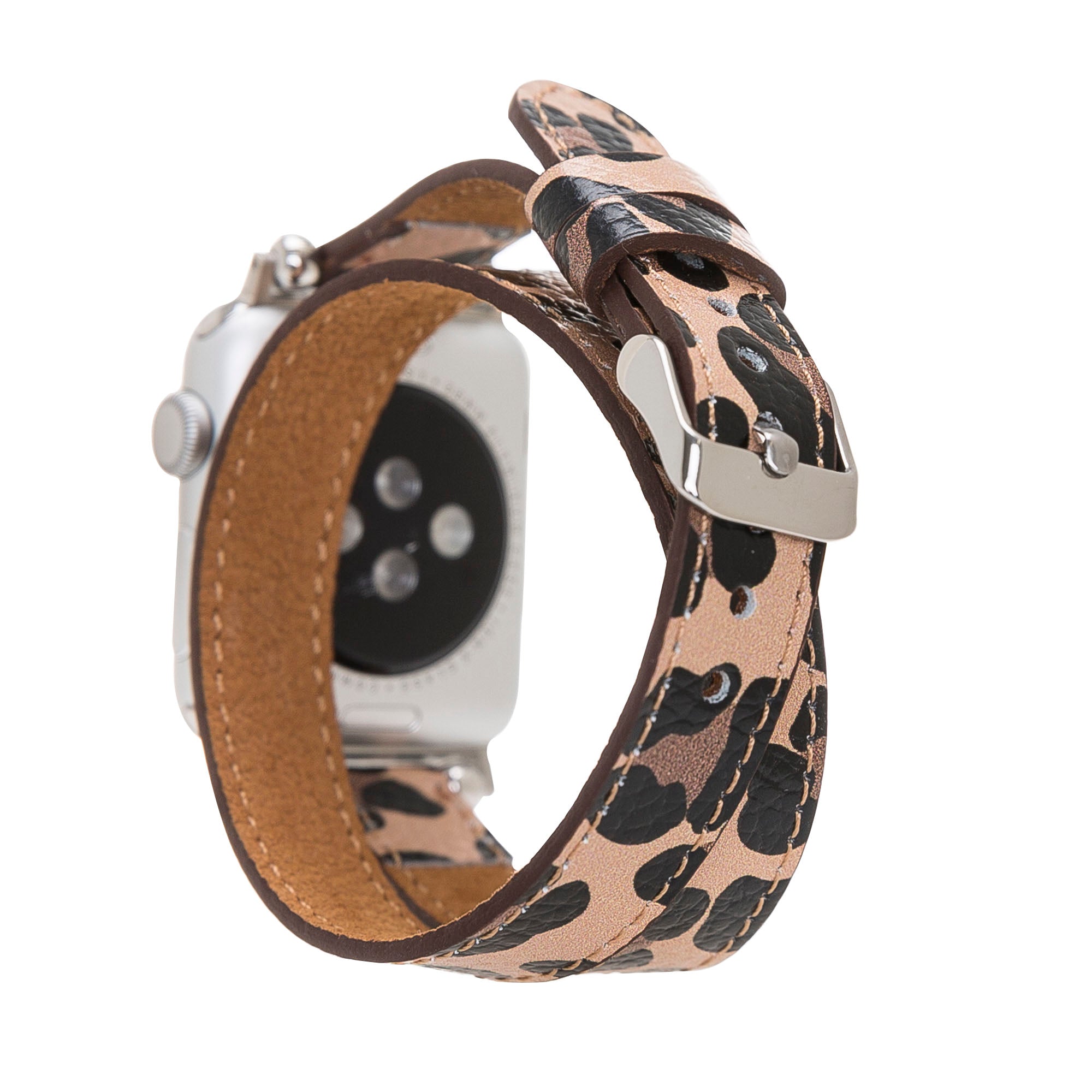 LupinnyLeather Chester Double Watch Band for Apple Watch (Leopard Pattern) 2