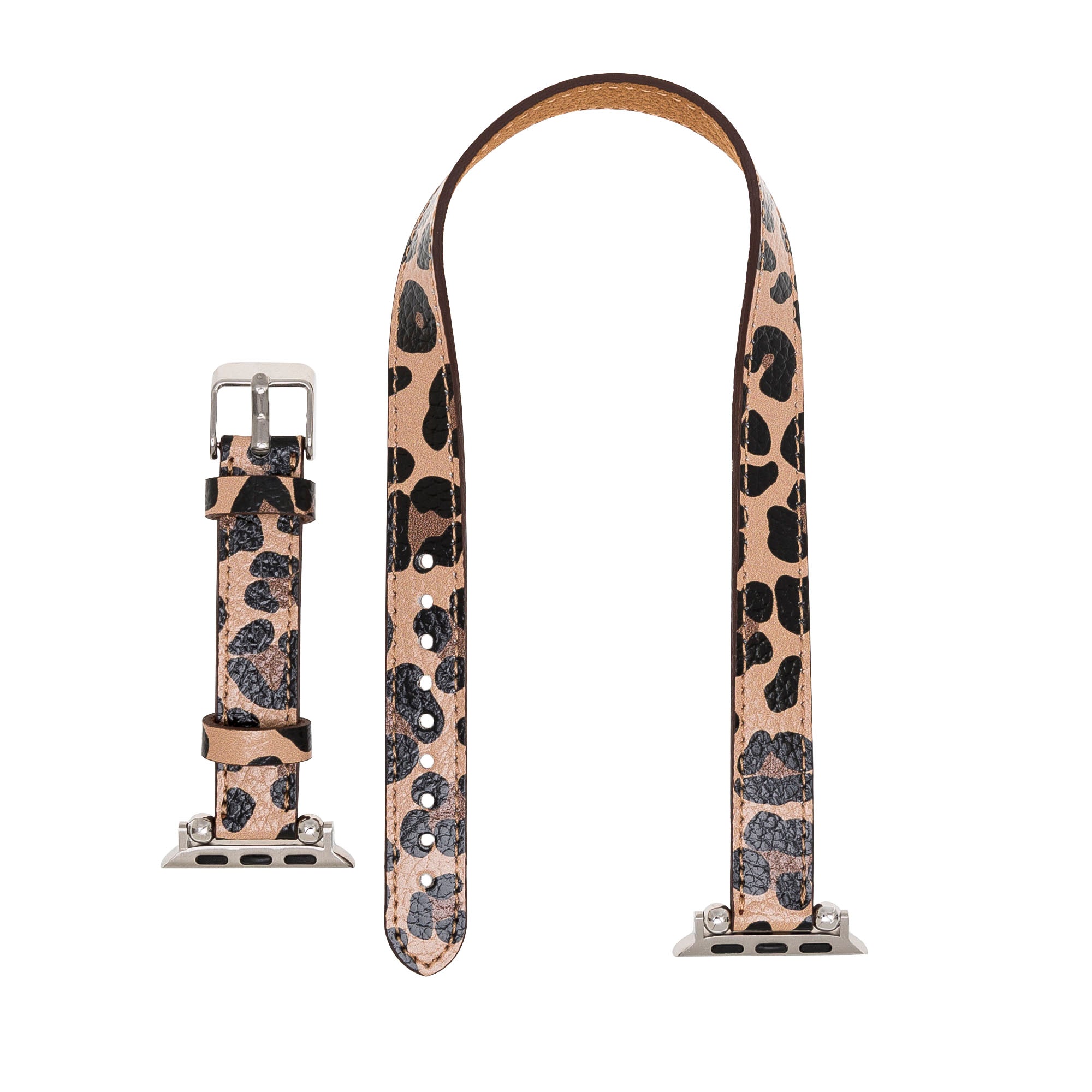 LupinnyLeather Chester Double Watch Band for Apple Watch (Leopard Pattern) 4