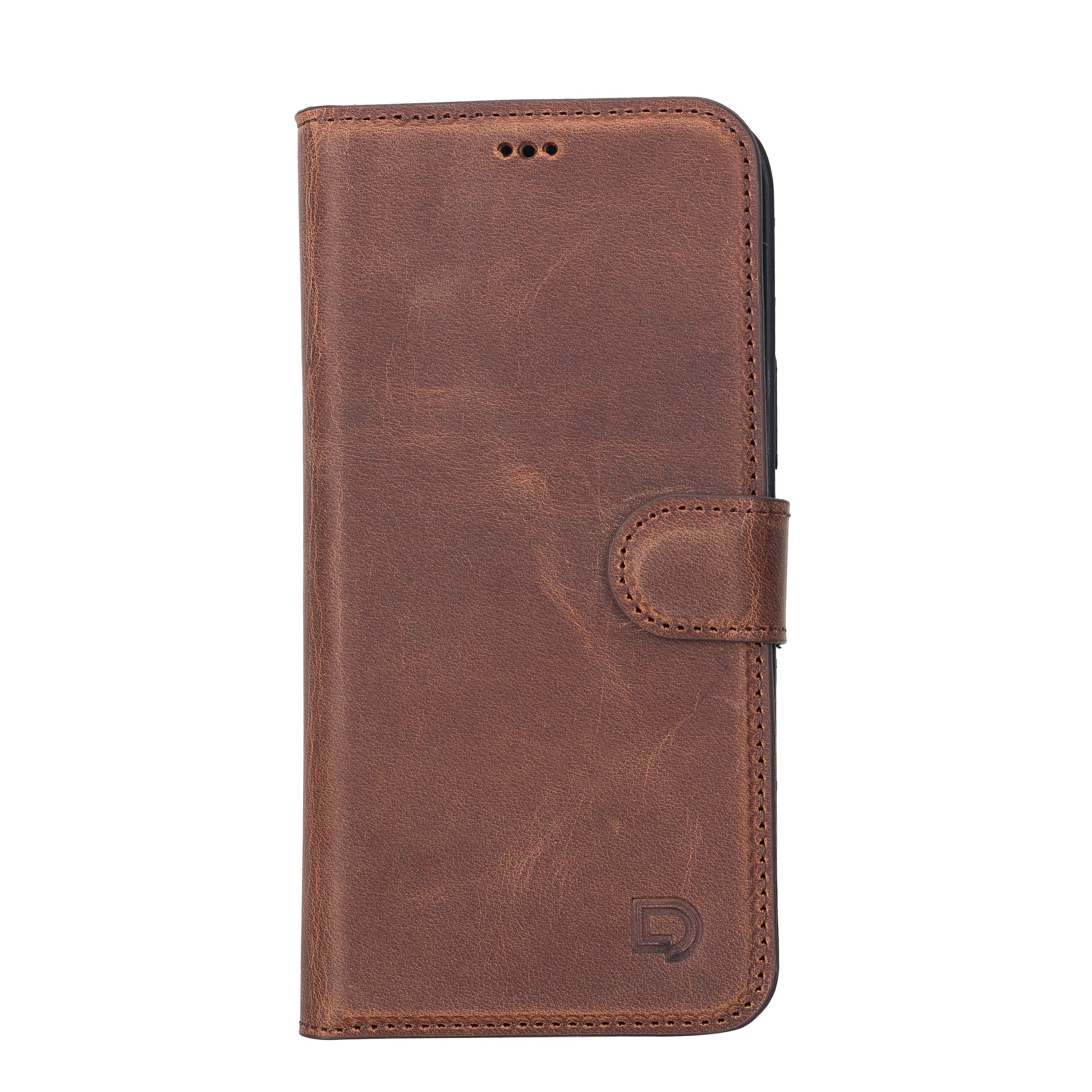 LupinnyLeather Brown Leather Magnetic Detachable Wallet Case for iPhone 13 Pro (6.1") 5