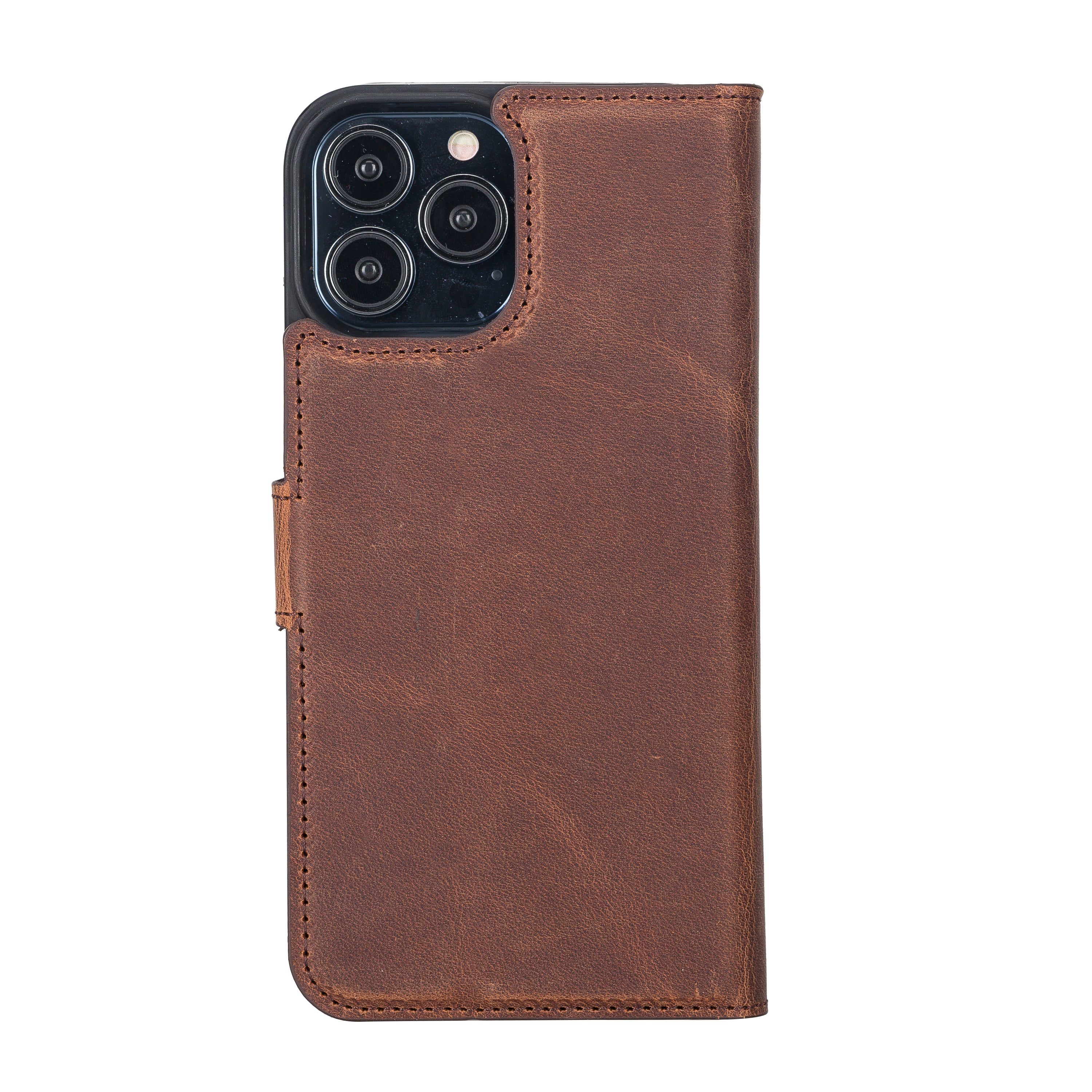 LupinnyLeather Brown Leather Magnetic Detachable Wallet Case for iPhone 13 Pro (6.1") 6