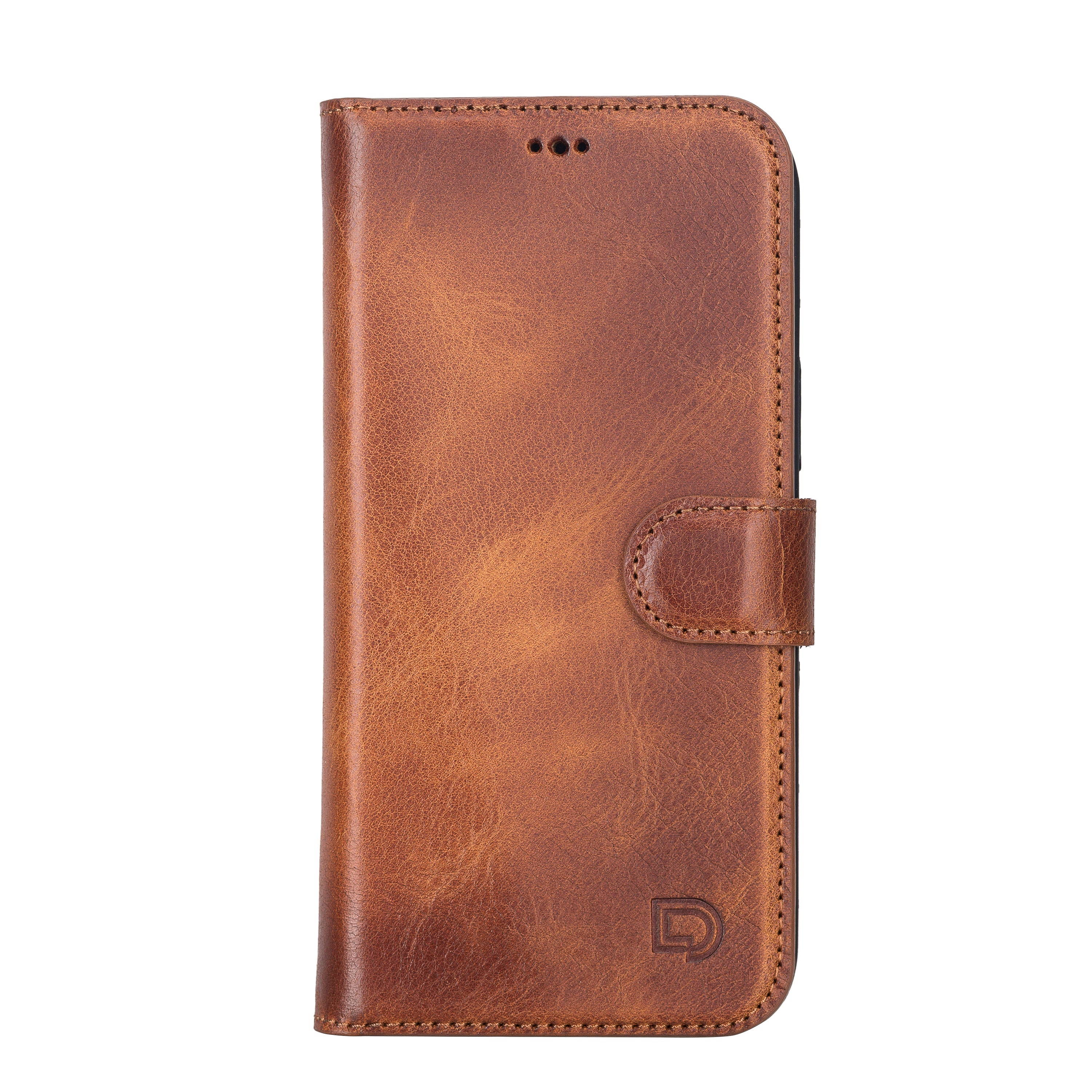 LupinnyLeather Rustic Brown Leather Magnetic Detachable Wallet Case for iPhone 13 Pro Max (6.7") 137