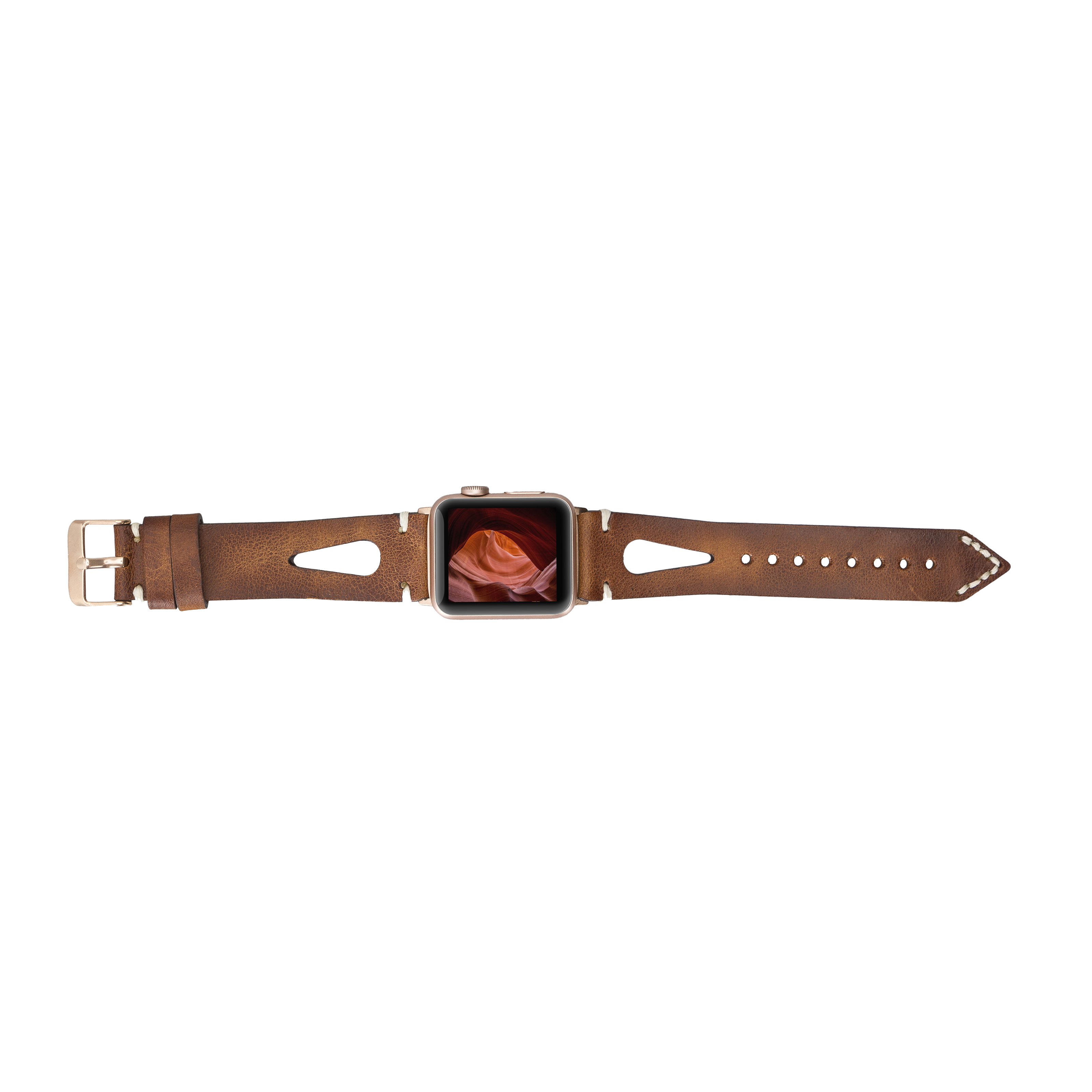LupinnyLeather Cardiff Brown Leather Watch Band for Apple Watch 38mm 40mm 41mm 42mm 44mm 45mm 8