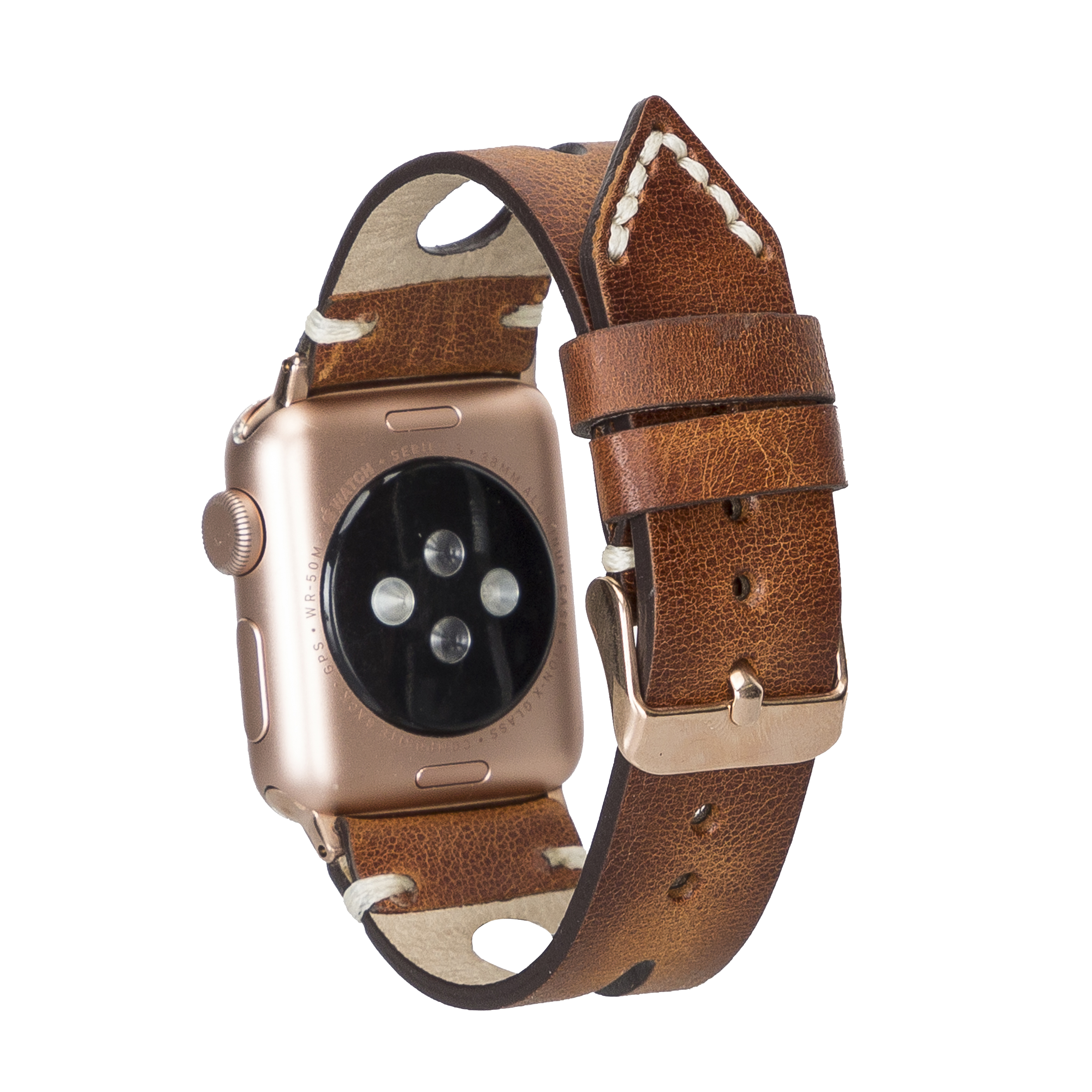 LupinnyLeather Cardiff Brown Leather Watch Band for Apple Watch 38mm 40mm 41mm 42mm 44mm 45mm 7
