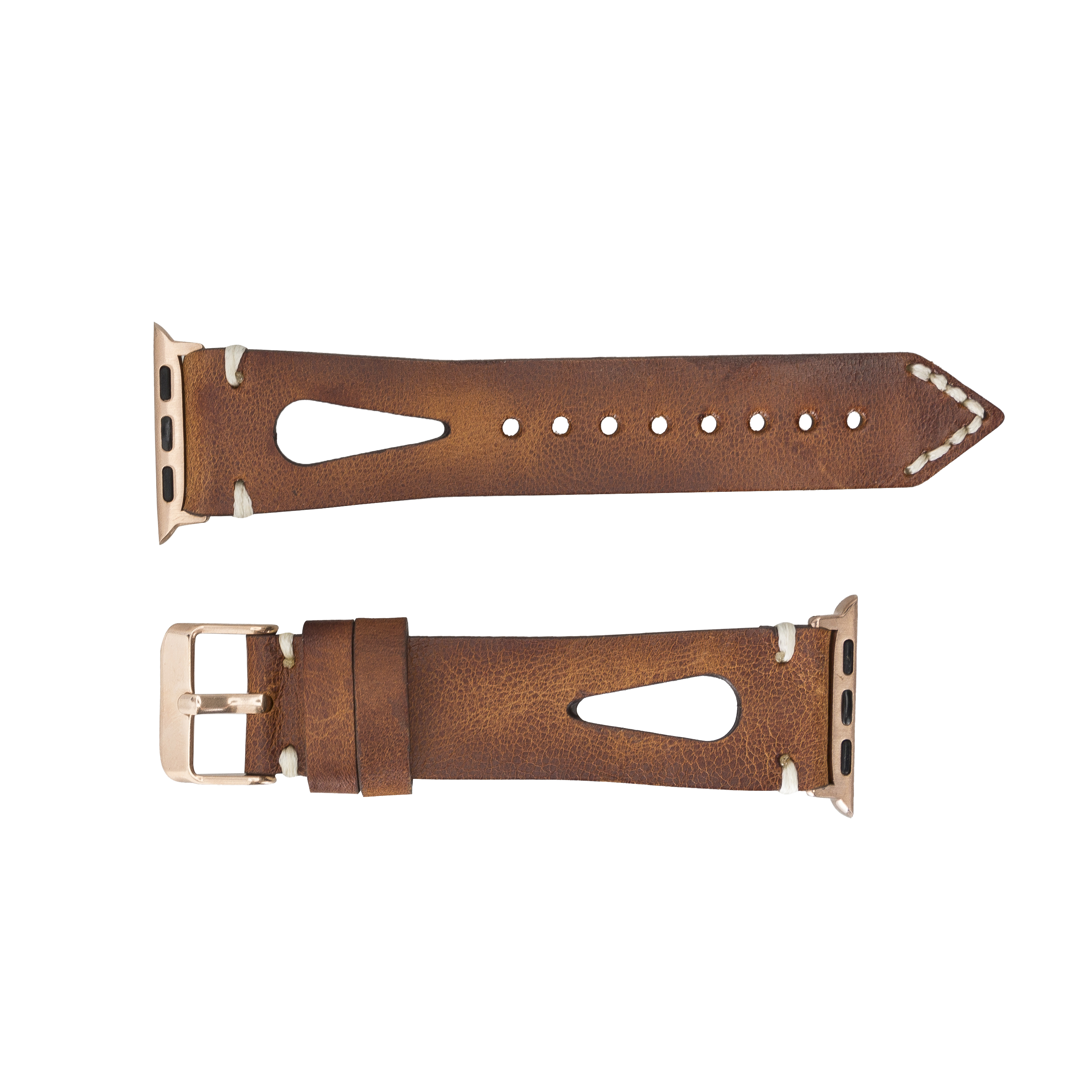 LupinnyLeather Cardiff Brown Leather Watch Band for Apple Watch 38mm 40mm 41mm 42mm 44mm 45mm 10