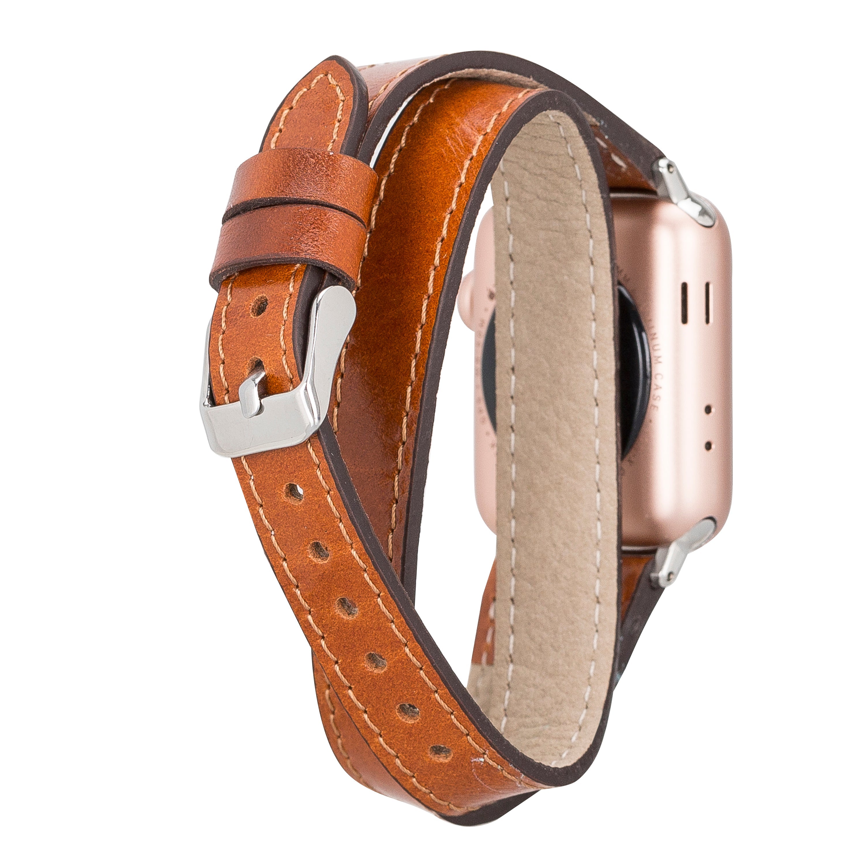 LupinnyLeather Oxford Double Leather Watch Band for Apple Watch 11