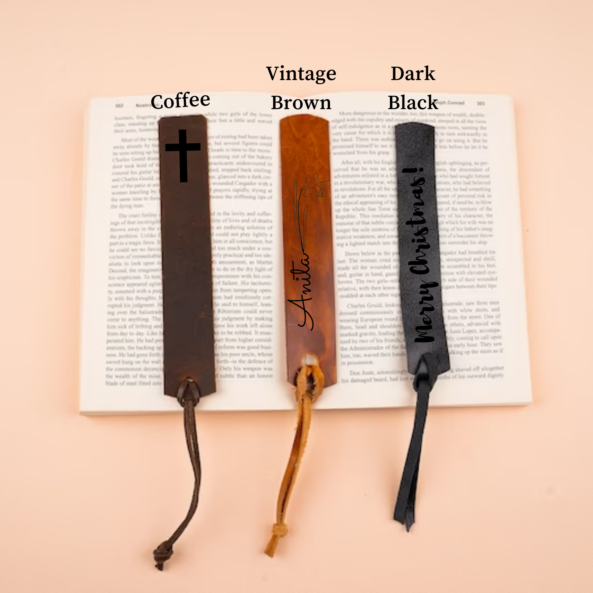 Leather Bookmark Personalizable