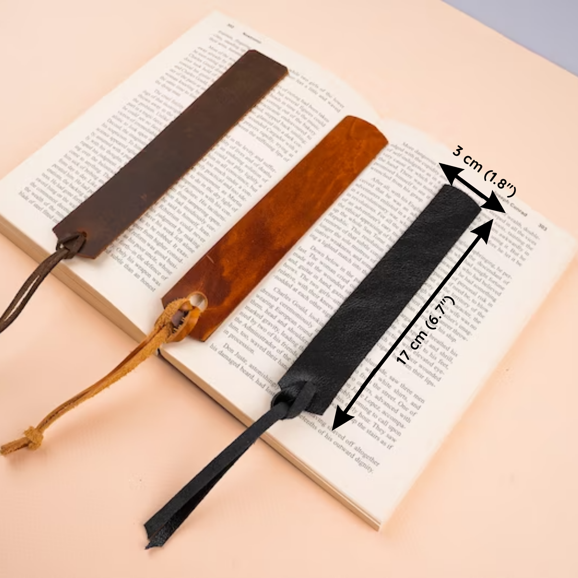 Leather Bookmark Personalizable