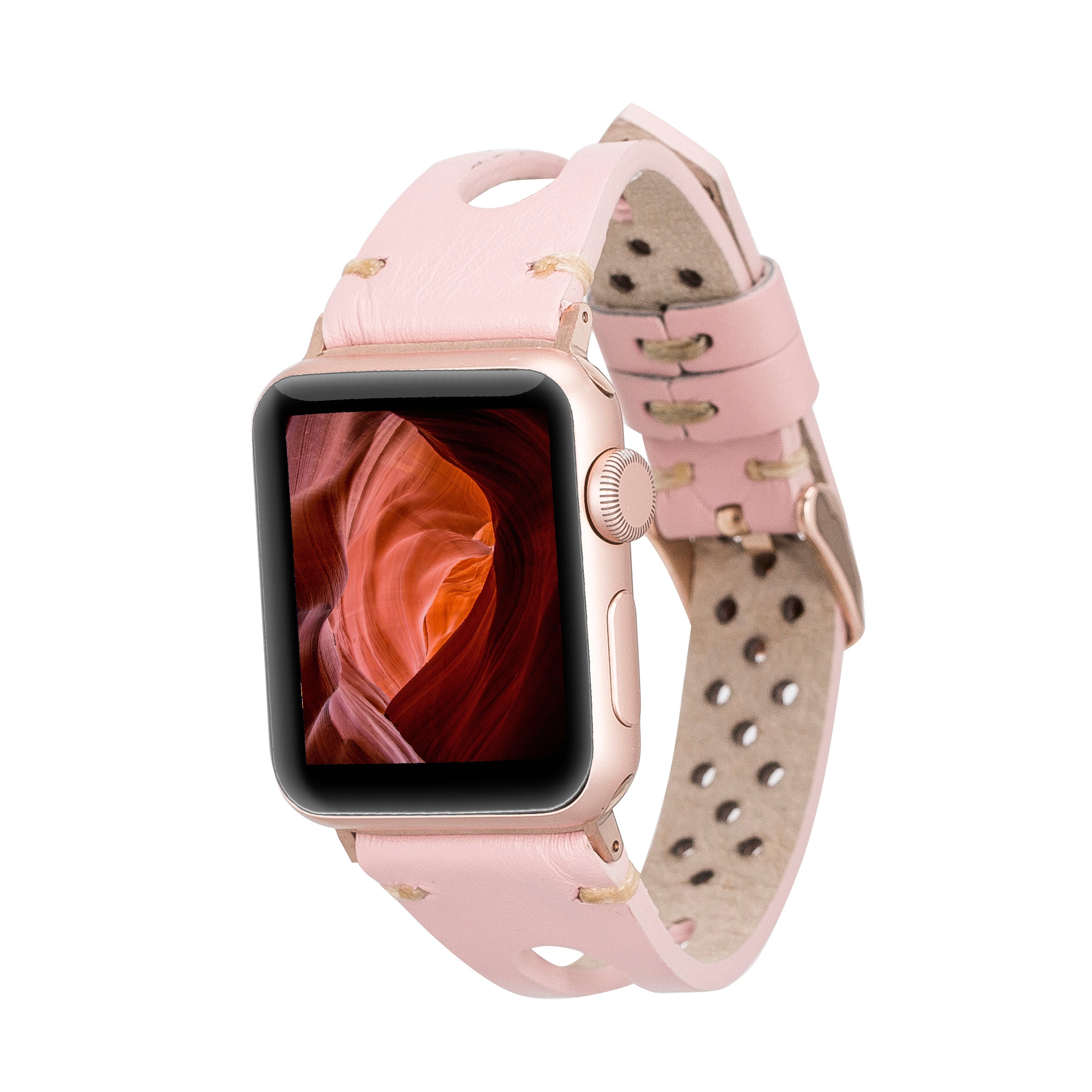 LupinnyLeather Quinn Watch Band for Apple Watch & Fitbit Versa/Sense (Brown) 12
