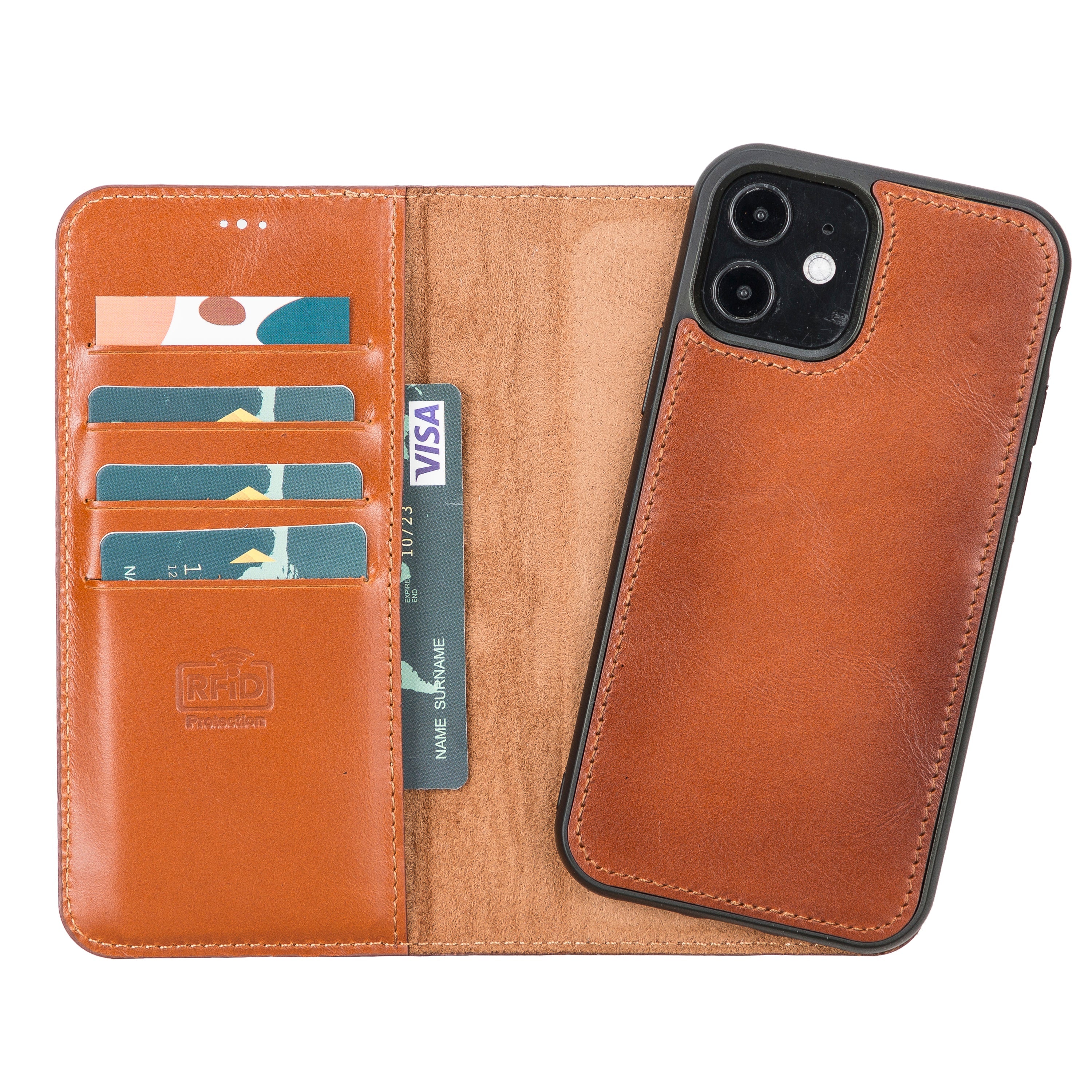 LupinnyLeather Magnetic Detachable Leather Wallet Case for iPhone 12 and iPhone 12 Pro (6.1") 1