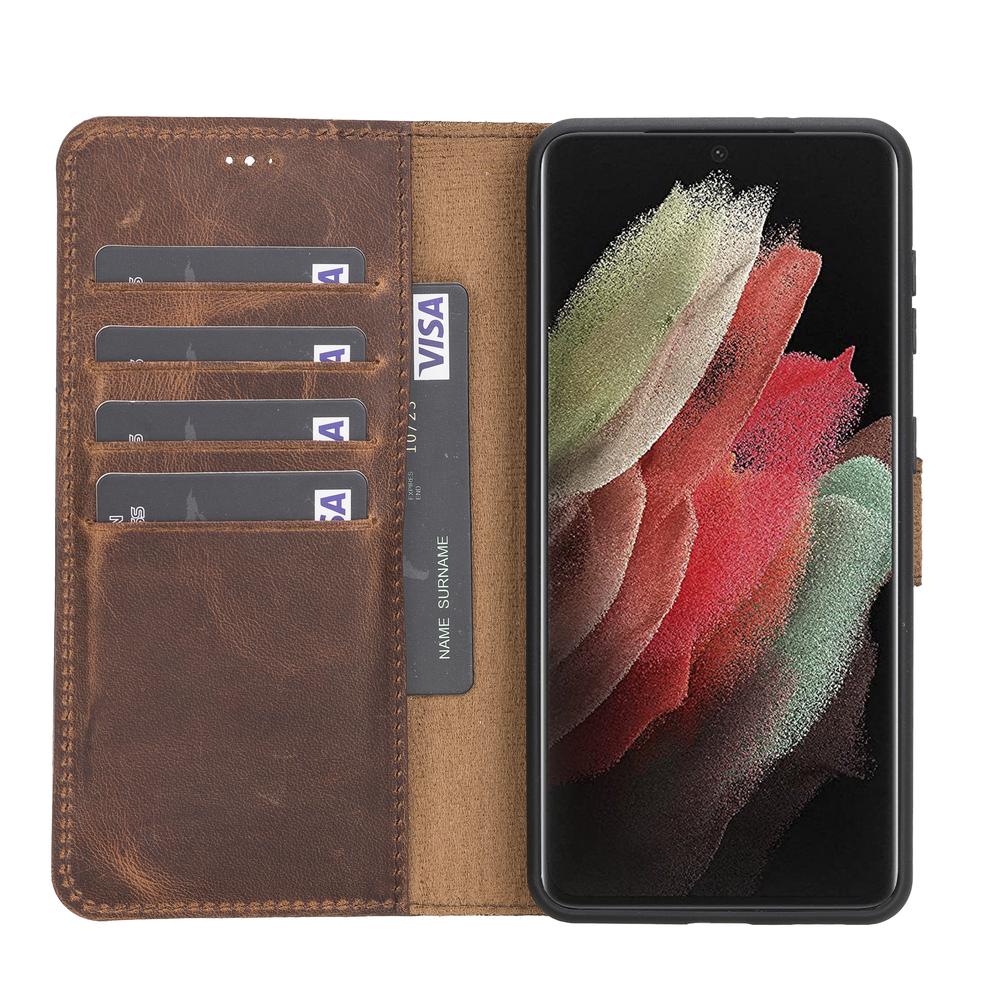 Leather Wallet Case for Samsung Galaxy S21