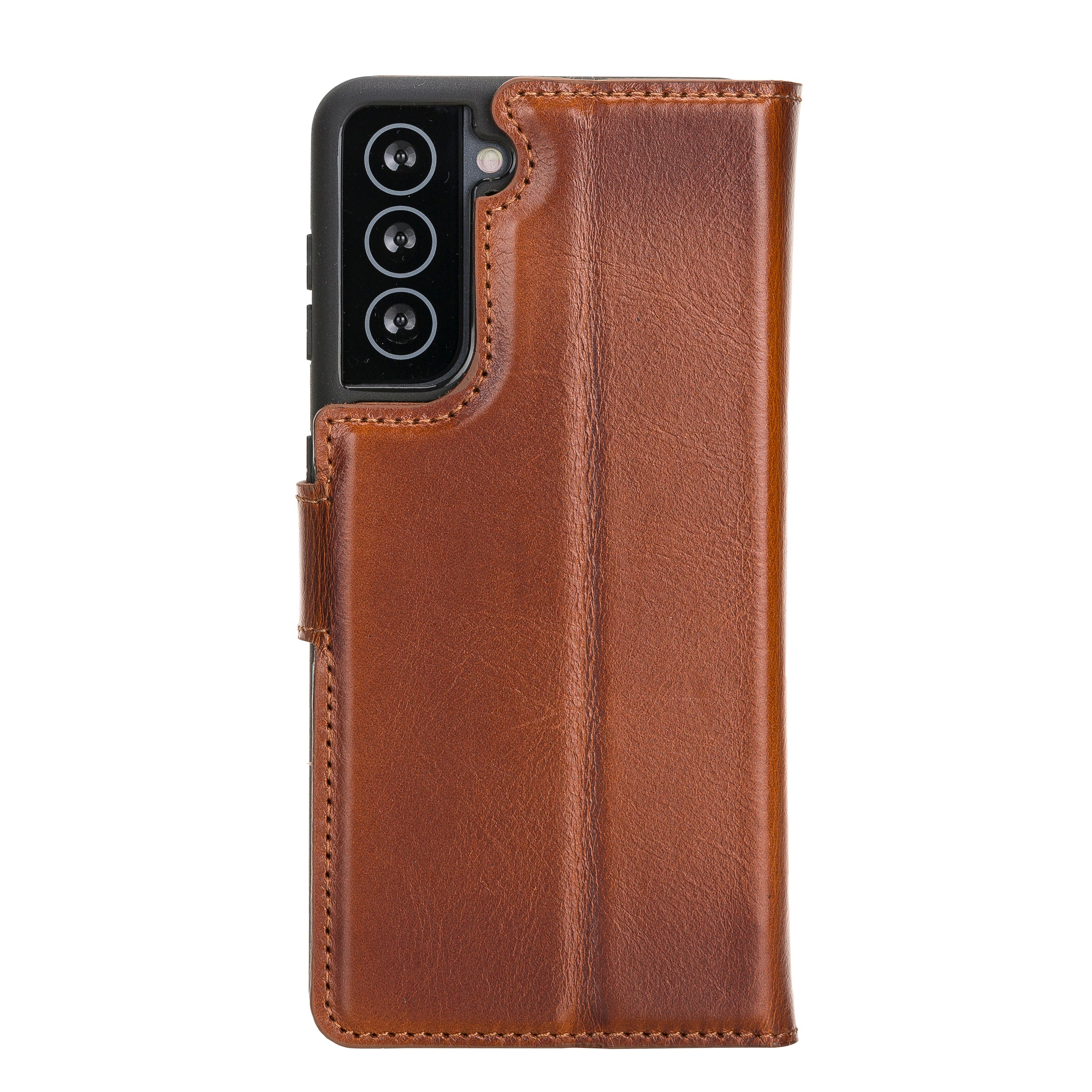 LupinnyLeather Magnetic Detachable Leather Wallet Case for Samsung Galaxy S21 (Rustic Brown) 4